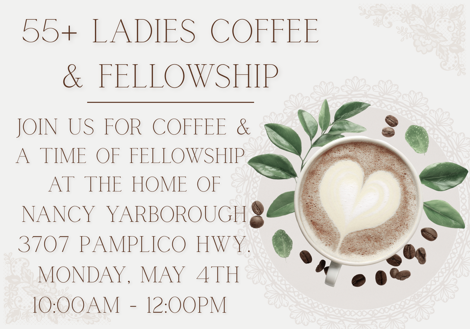 Ladies 55+ Coffee & Fellowship