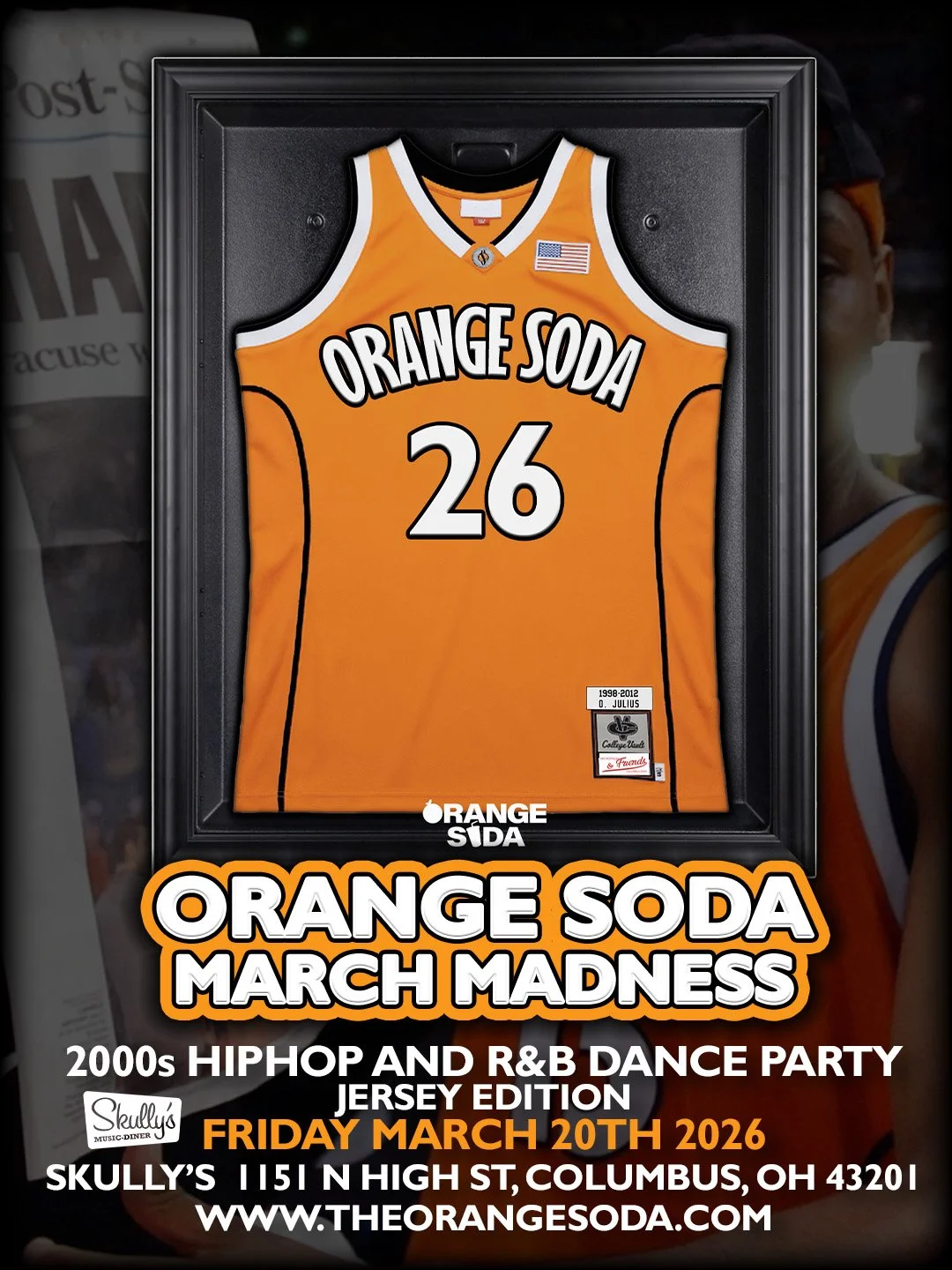 orange soda party flyer march 20th 2026
