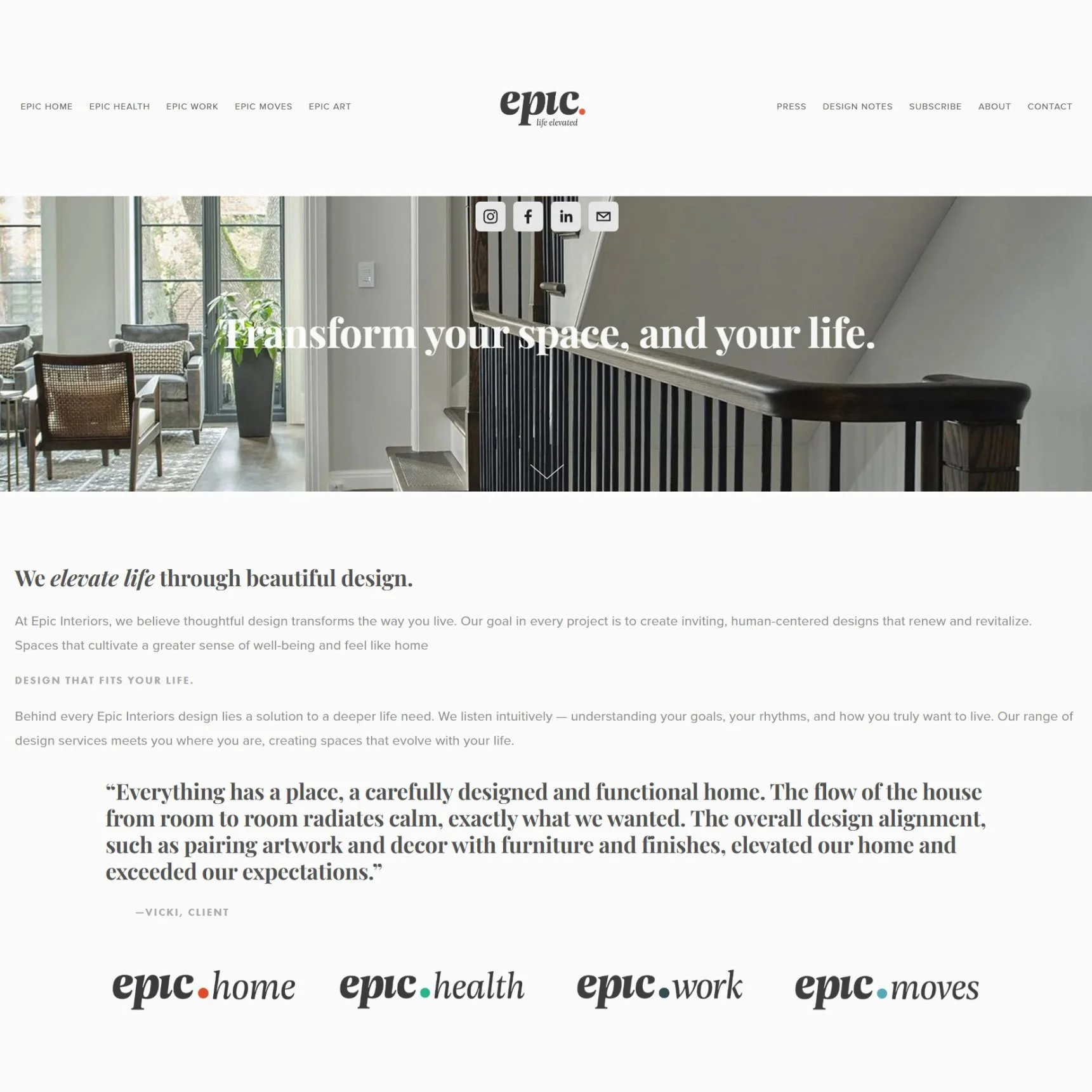 Epic Interiors Website
