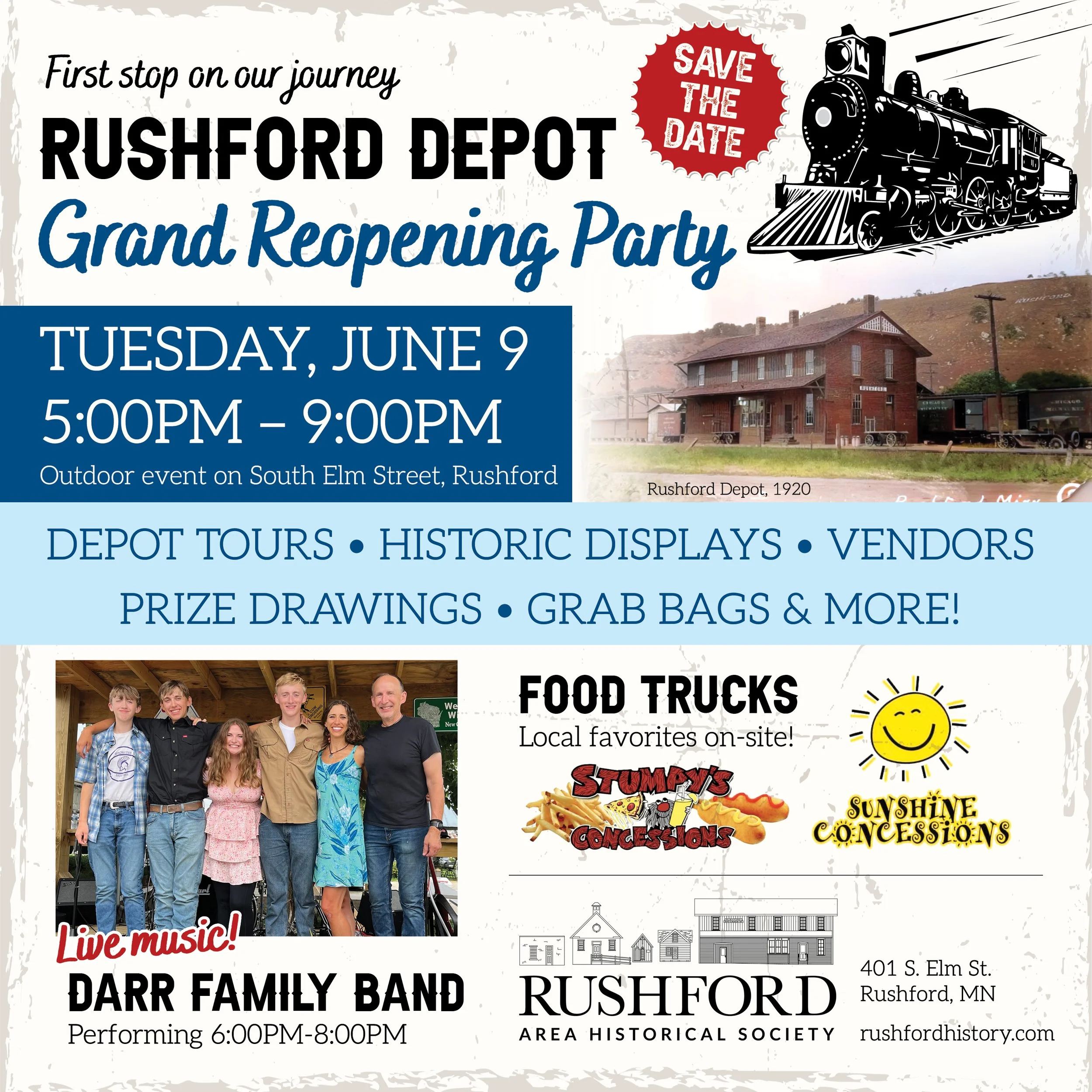 Rushford Depot Grand Reopening Party
