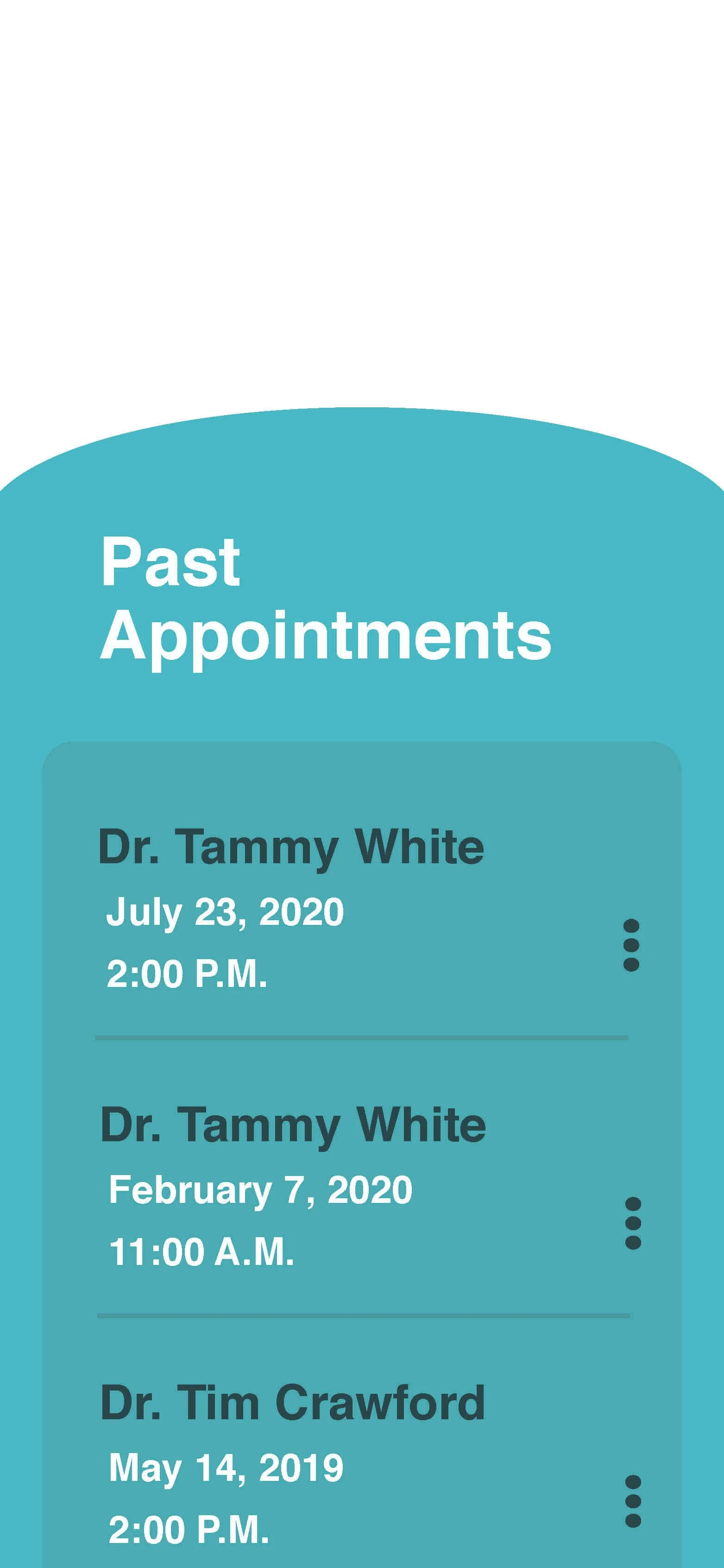 Past Appointments Overlay