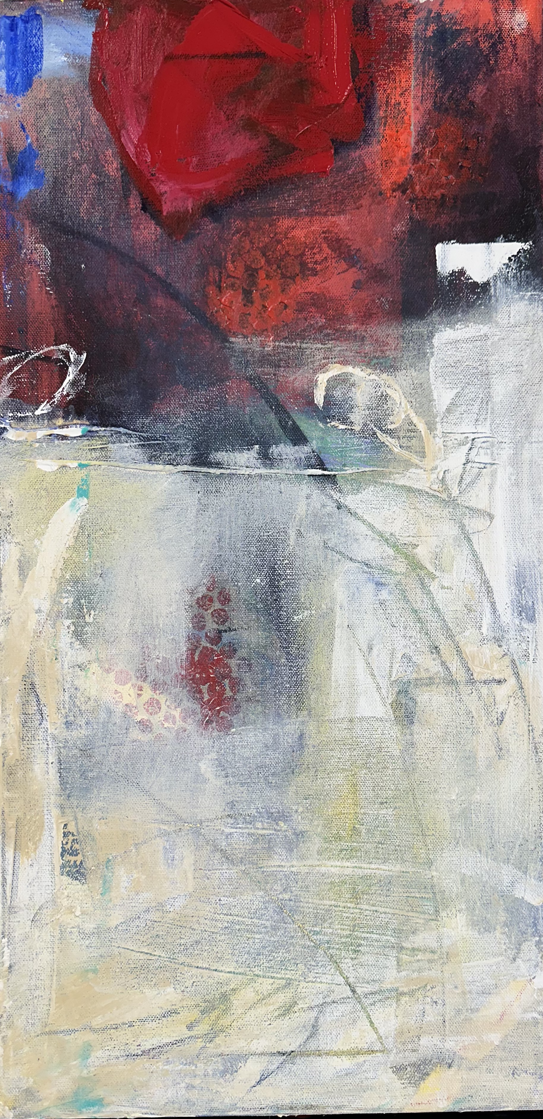 "Crimson&Cream", 12" x 24", $300