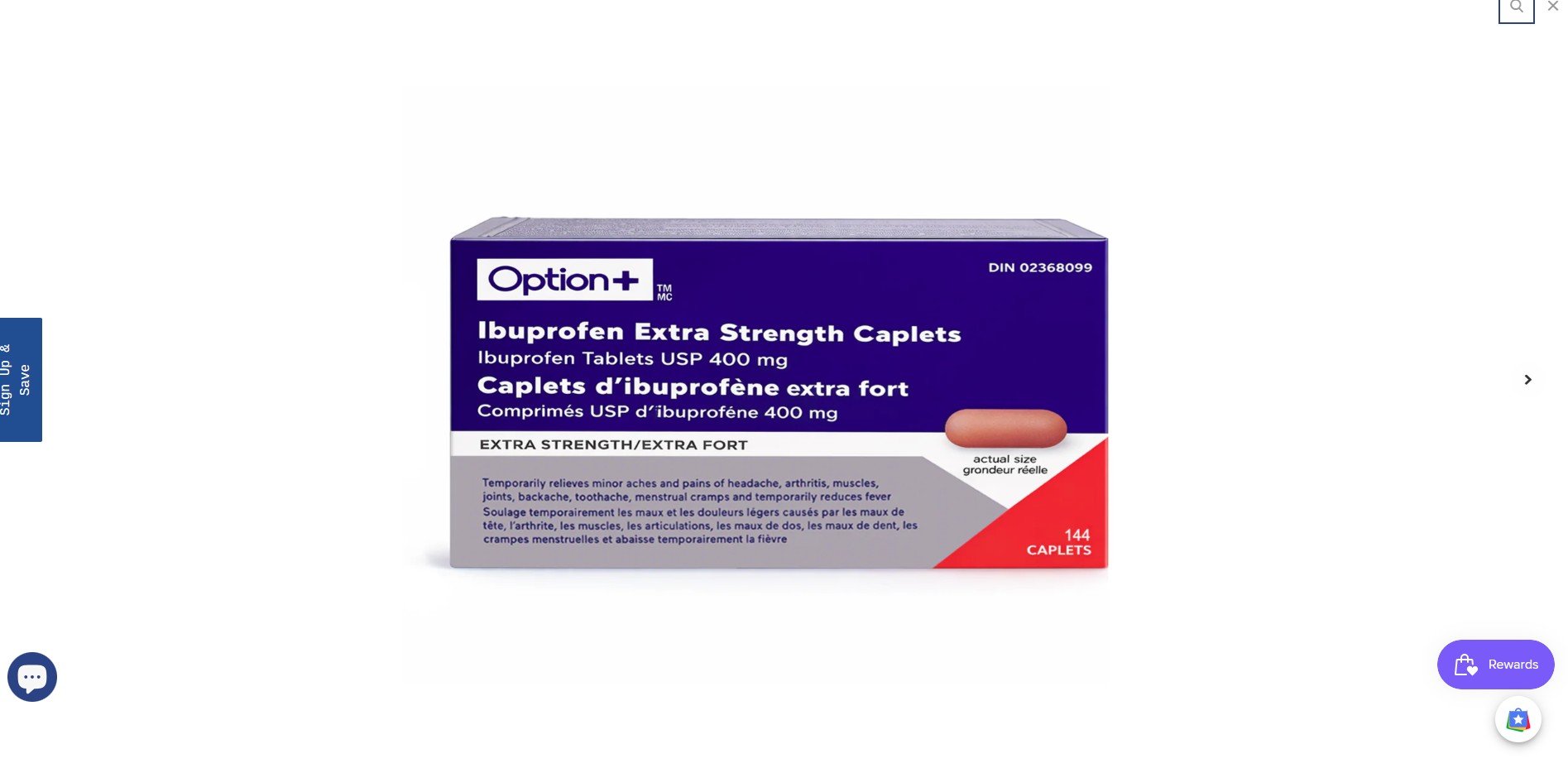 Option+ Ibuprofen Extra Strength Caplets - 400 mg | 144 Caplets
