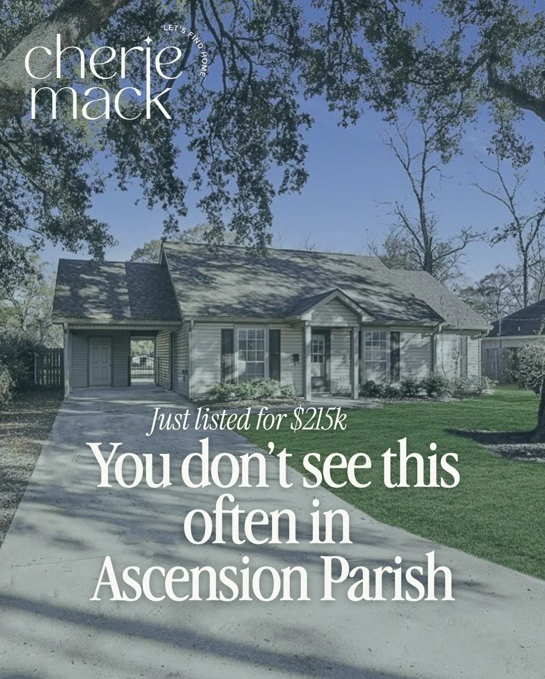You really don&rsquo;t see this often in Ascension Parish 👀

Just listed at $215,000, this updated 3-bed, 2-bath home checks so many boxes, from the open kitchen and spacious primary suite to the peaceful backyard that backs up to pastureland. Move-