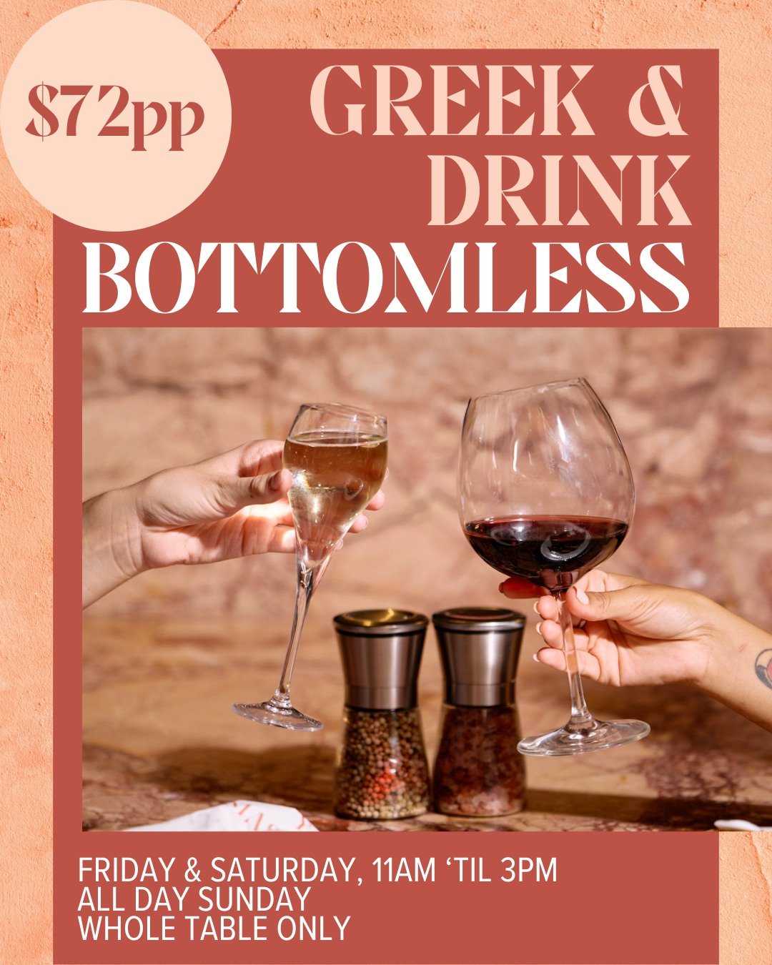 Bottomless, but make it Greek!

Our new Greek &amp; Drink Bottomless brings together all of your favourite classic dishes and relaxed vibes, the Yamas way. 🥂

https://www.yamasrestaurant.com.au/

#thisisbrisbane #westendbrisbane #greekfood