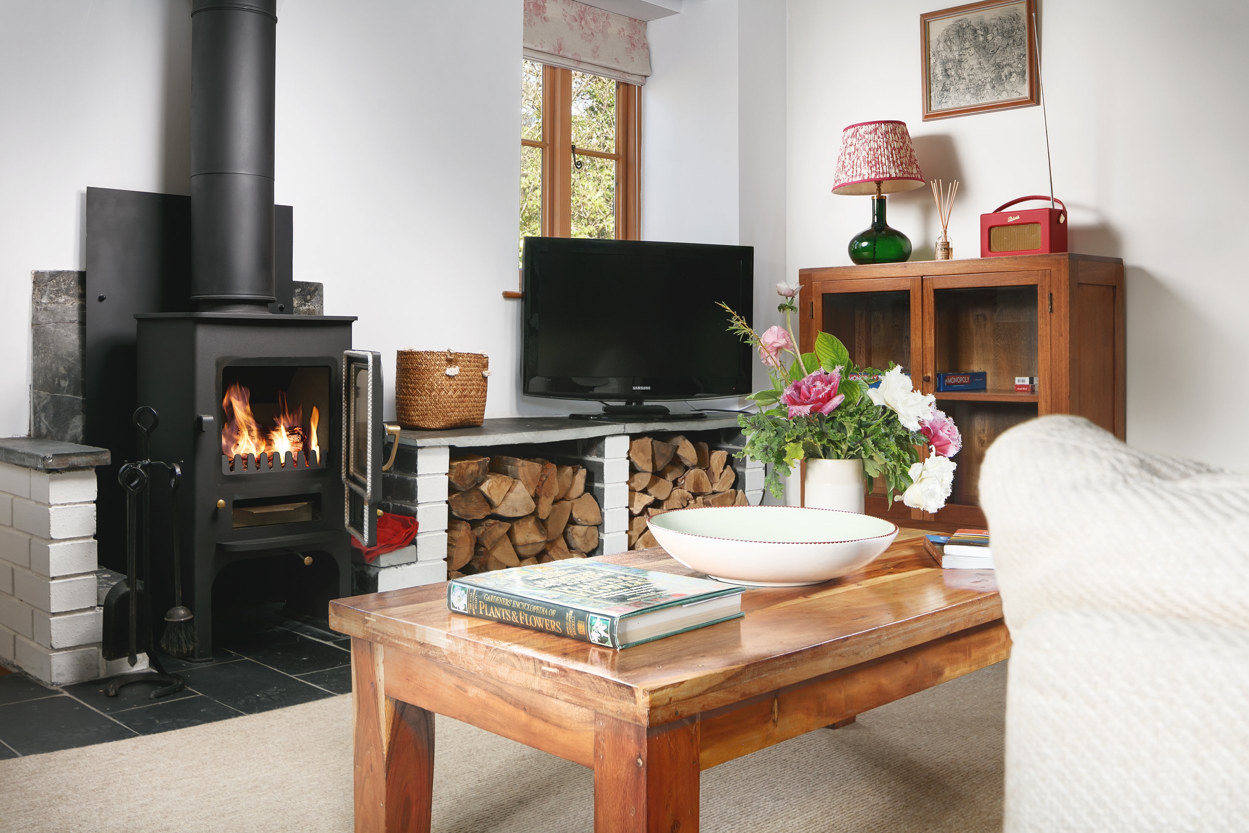 Ennys Cornwall_Cosy woodburner in the Granary for cooler nights (Copy)