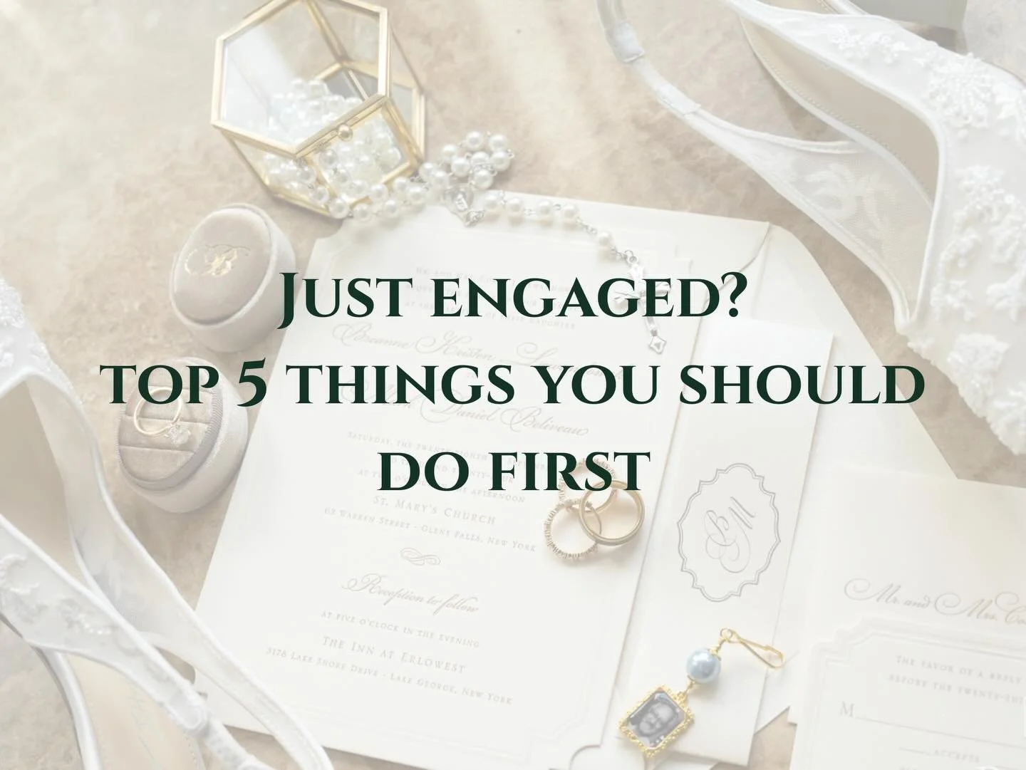 5 Things Every Newly Engaged Couple Should Do First
Save this for planning season &amp; send to a friend who just got engaged!

1.Pop the bubbly - YOU&rsquo;RE ENGAGED!
2. Really.. bring us into the conversation early
3. Start a guest list (this driv