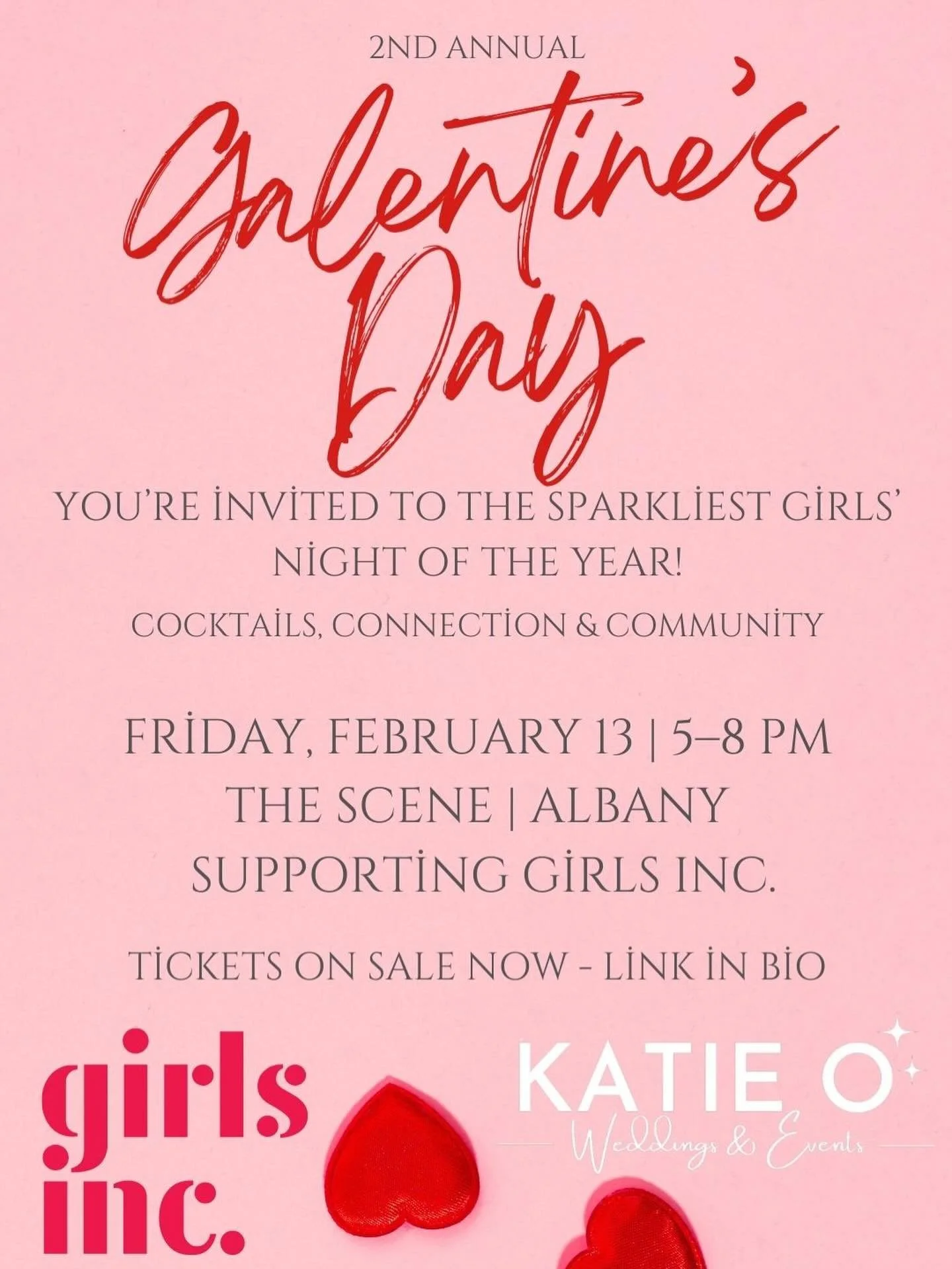 ✨ A Sparkly Girls&rsquo; Night Out ✨
Grab your girls and join us for a feel-good night of fun, connection, and celebration; all in support of Girls Inc..
This Galentine&rsquo;s Day favorite is back and better than ever, bringing together incredible w