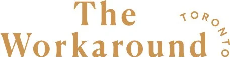 Text reading 'The Workaround Toronto' in brown font on a white background.