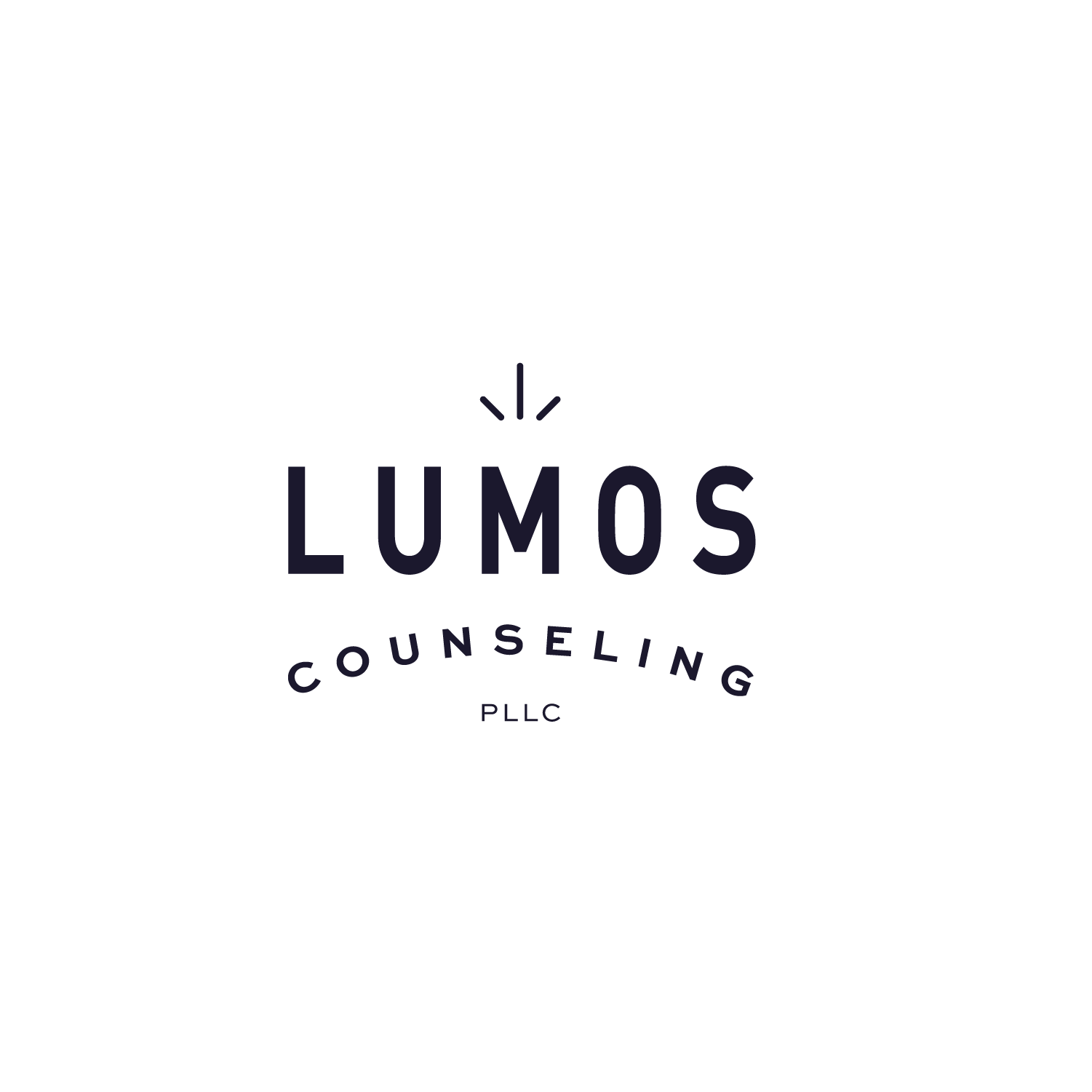 Logo for Lumos Counseling PLLC featuring a lit candle above the text 'Lumos Counseling' with 'PLLC' below.