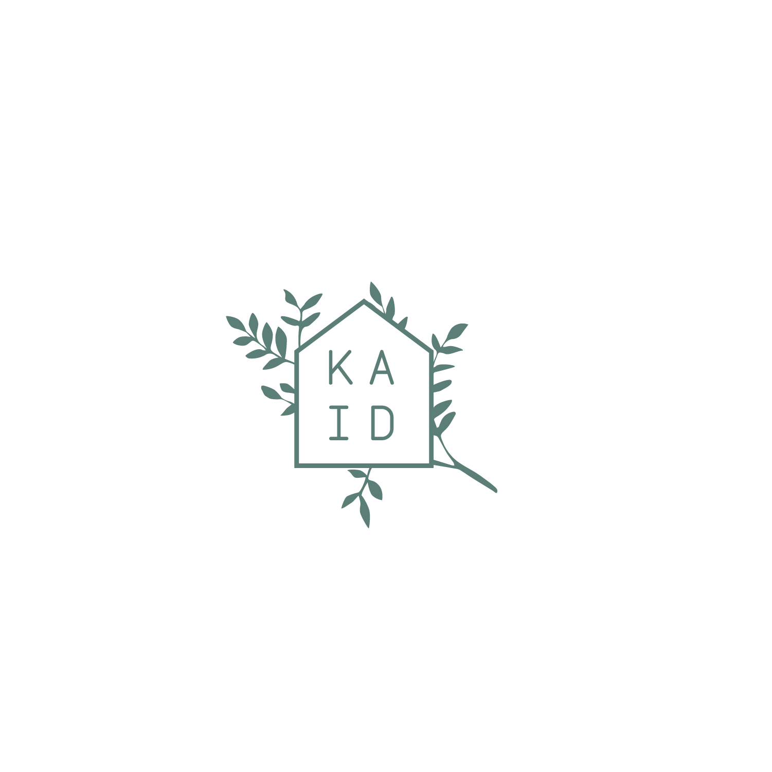 A black background with a logo of a house outline surrounded by leaves, featuring the words 'KID' inside the house in a stylized font.