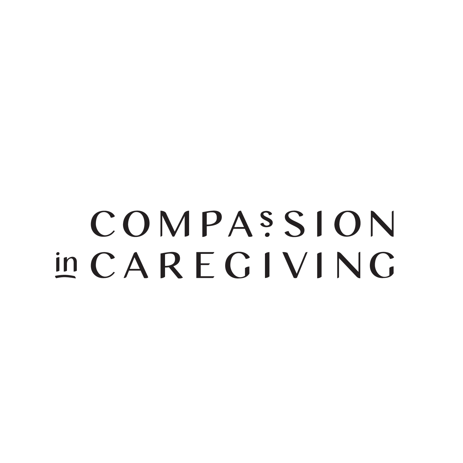 Logo with a heart symbol and the text 'Compassion in Caregiving'.