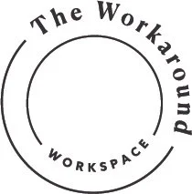 Logo for 'The Workaround Workspace' with a circular design and the text arranged around the circle.