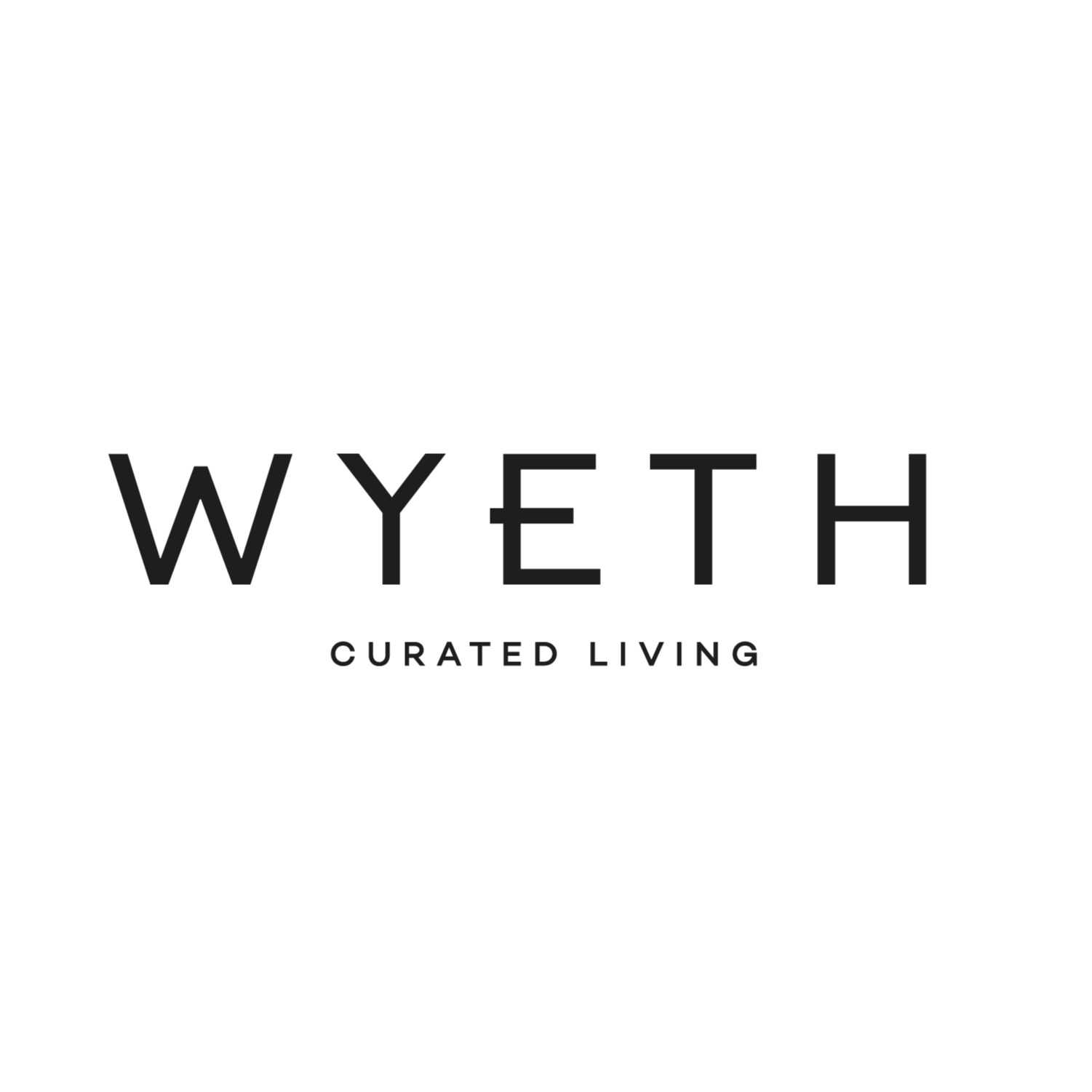 Wyeth logo with the tagline 'Curated Living' underneath.