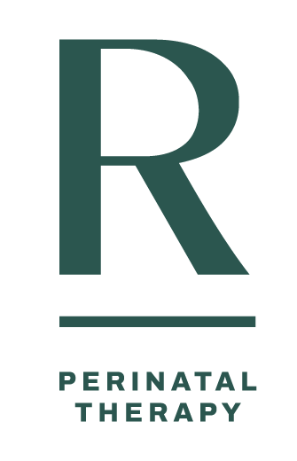 Logo with a large letter R and the words Perinatal Therapy below.