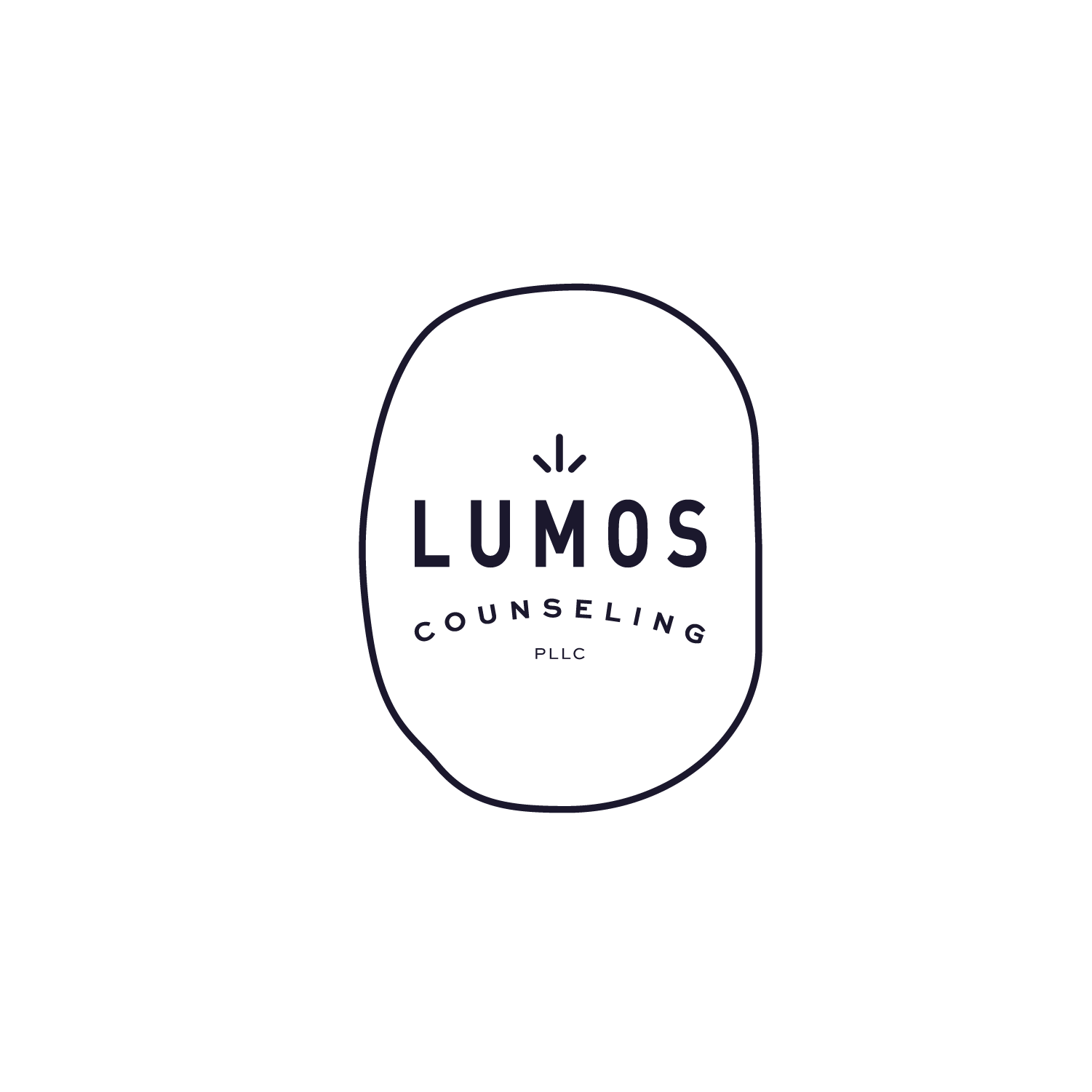 Logo for Lumos Counseling PLLC, featuring a stylized light bulb outline with the words 'Lumos Counseling' inside.