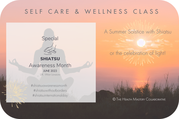 Orange purple sunset with woman meditating for summer solstice