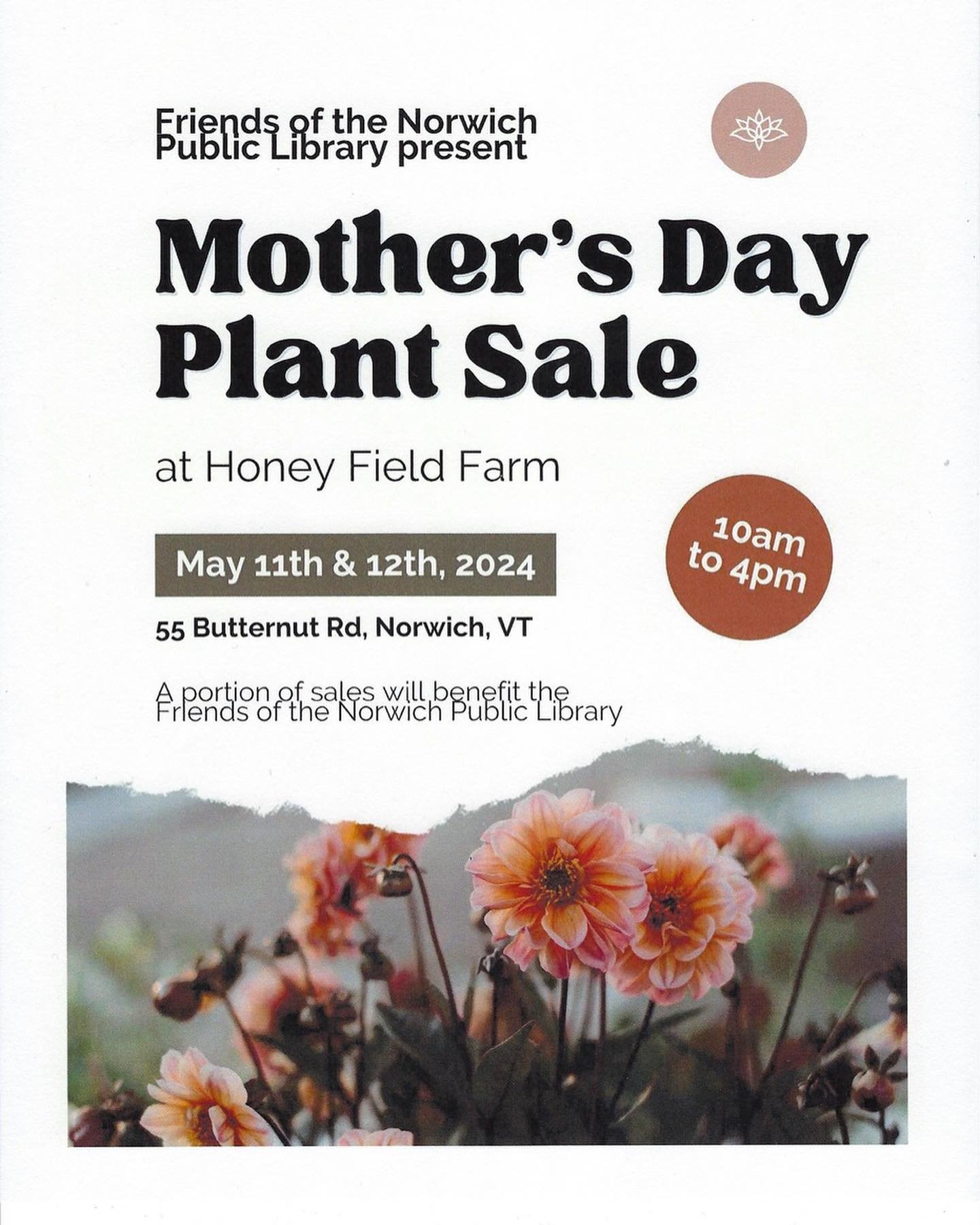 Join us this weekend for the Mothers Day Plant Benefit for the Norwich Public Library! This Saturday &amp; Sunday a portion of flower sales goes to support programming @norwichpublib both here &amp; at our booth @norwich.farmers.market 💖 We have wor