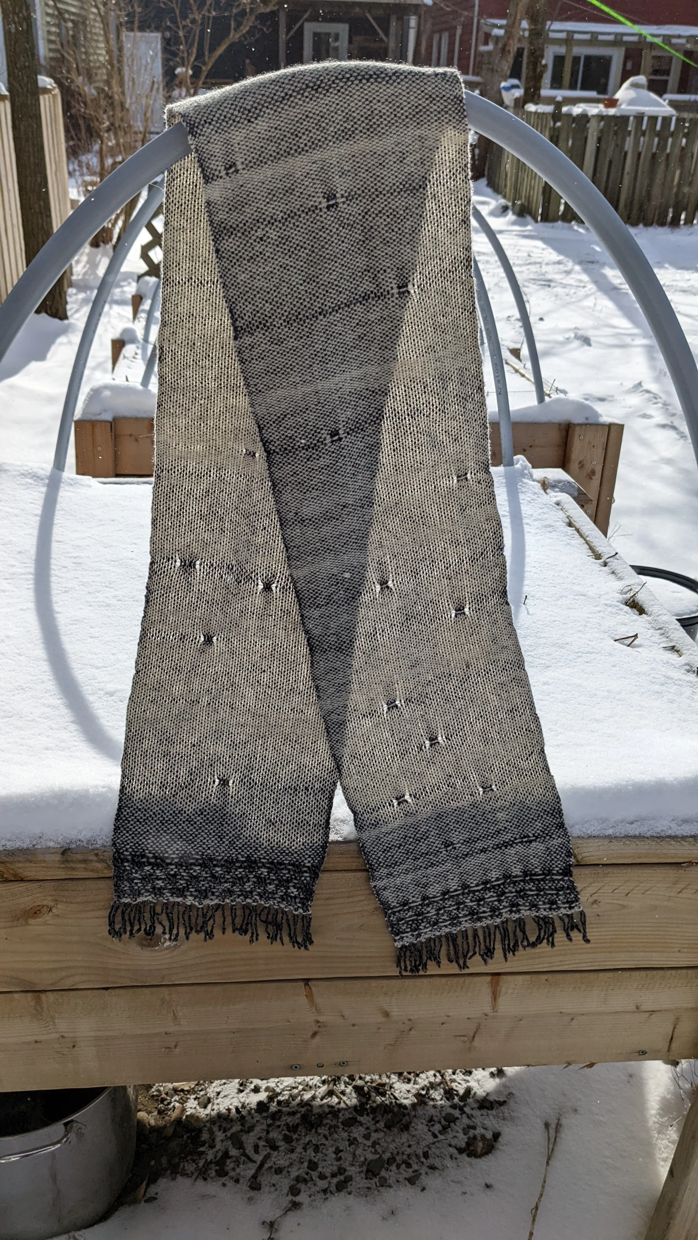 February Scarf - 100% Wool Scarf. Woven on a Rigid Heddle Loom.