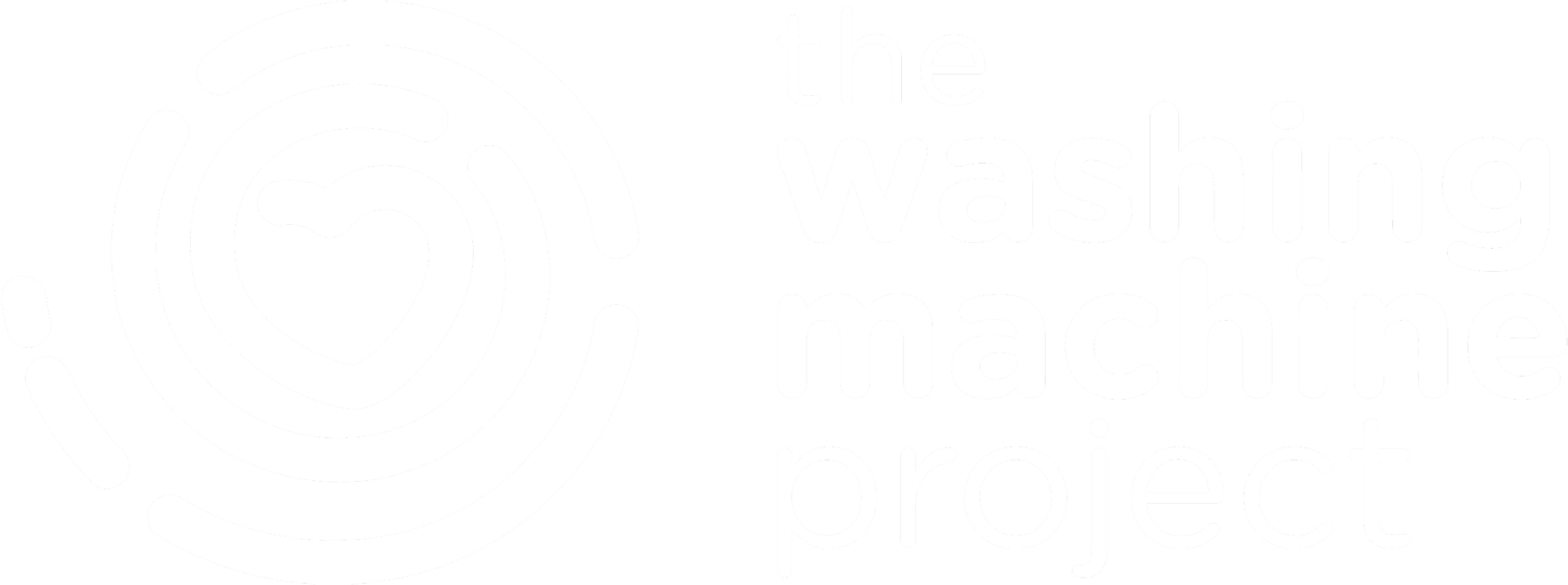 Logo for the Washing Machine Project featuring a stylized washing machine icon and text on a black background.
