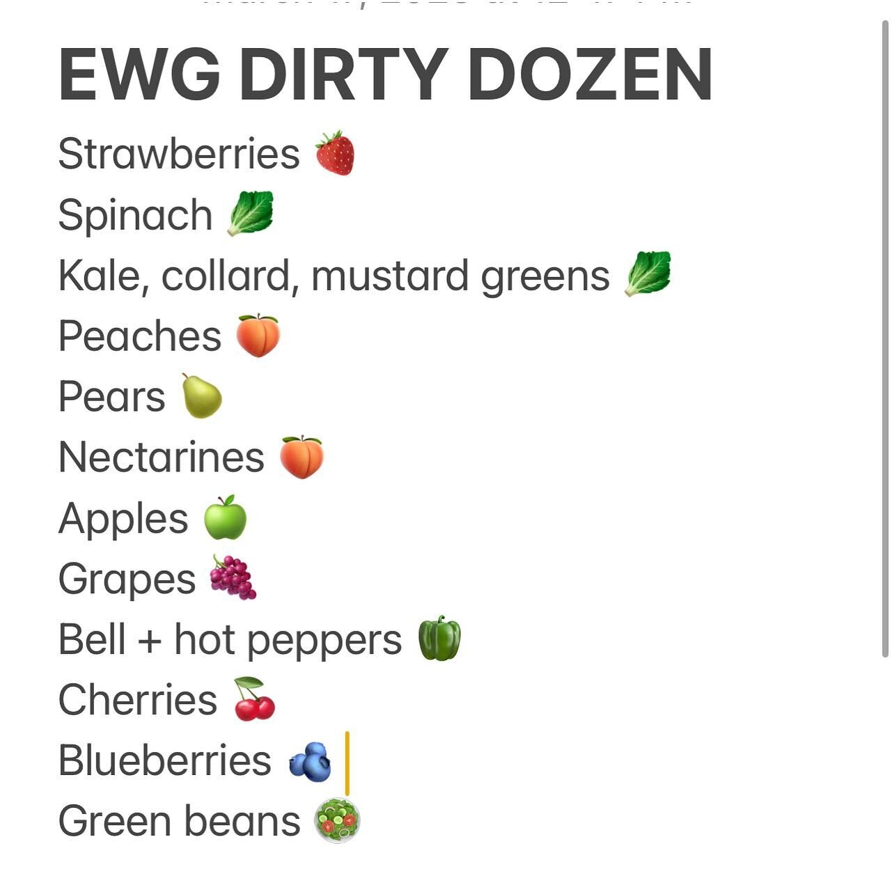 It&rsquo;s finally here. Environmental Working Group&rsquo;s 2023 list of produce you should buy organic when you can.

Washing off the produce helps, but not 100%. A NYTimes article from 2017 on the subject states, &ldquo;Pesticides sprayed on fruit