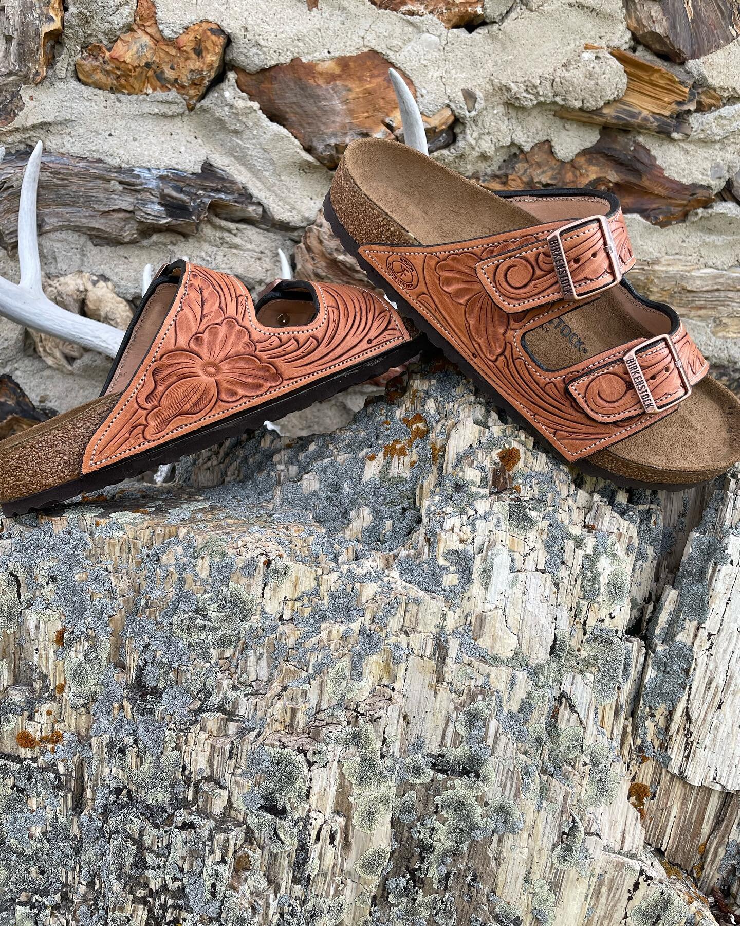 Custom Tooled Leather Birkenstock Sandals