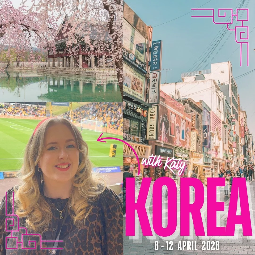 🌸 COME TO KOREA WITH ME &ndash; APRIL 2026 🌸
I&rsquo;m hosting a one-week group trip to Seoul &amp; Busan and you can join! 🇰🇷

DATES : Monday 6th - Sunday 12th April 2026

✨ What&rsquo;s included:
🏨 Hotels in Seoul &amp; Busan
🥐 All breakfasts