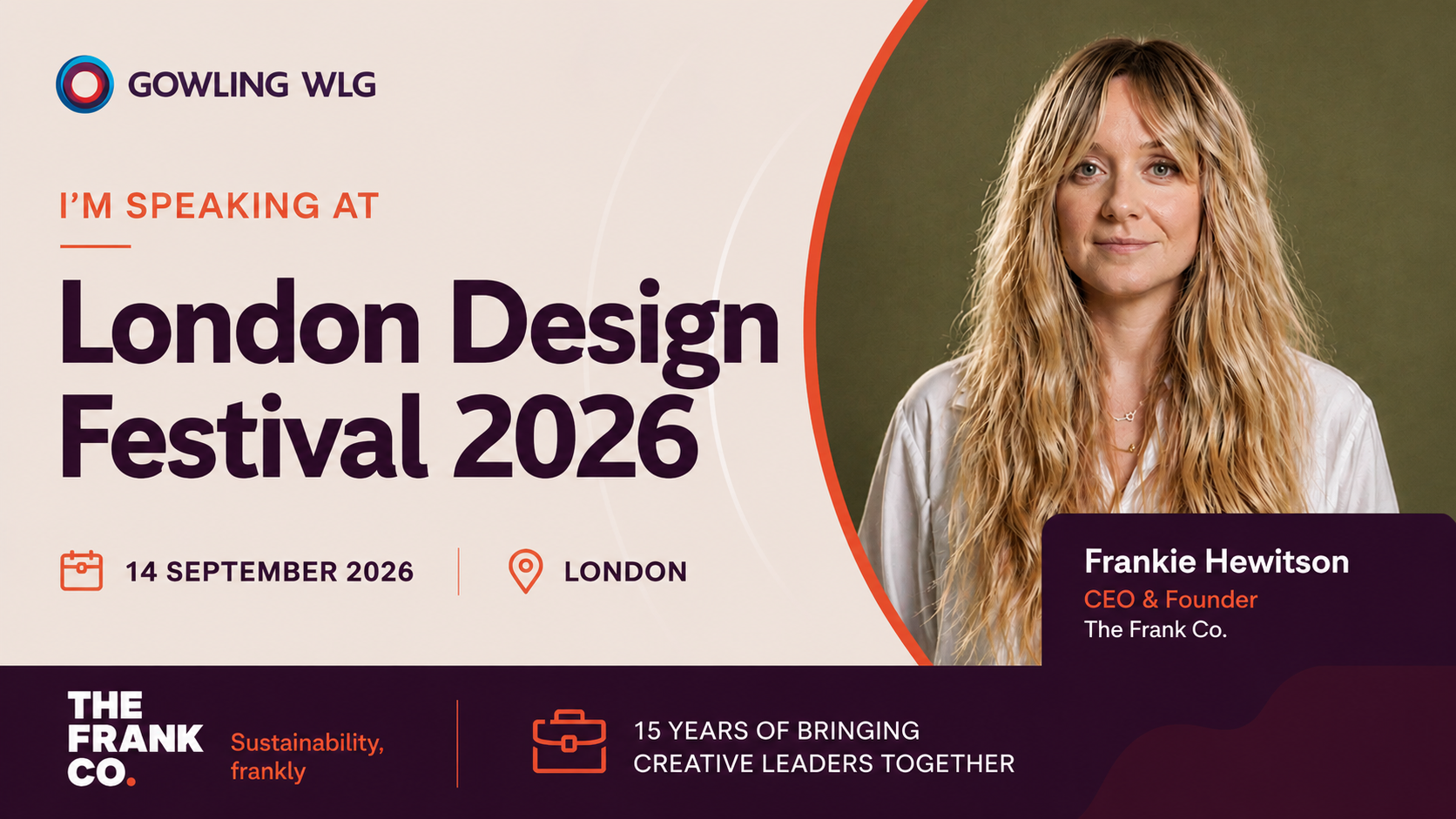 The Frank Co. CEO Frankie Hewitson to Speak at London Design Festival 2026