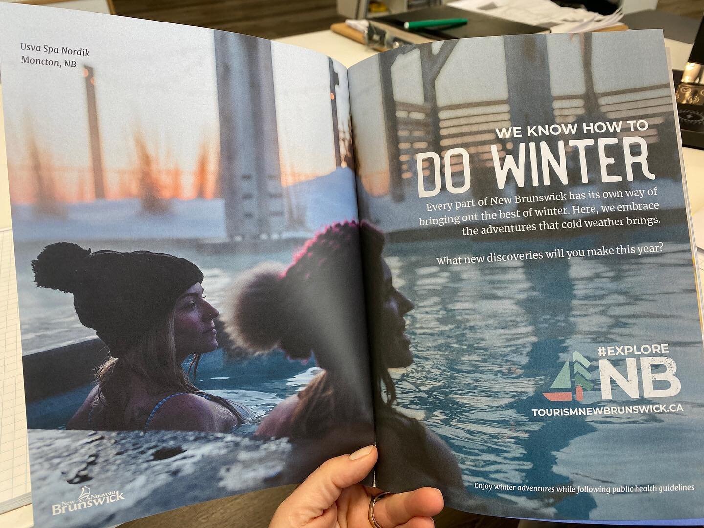 Perfect winter day to think about the spa @genevieve_nolet_usva!  Nice to see on the inside cover of EDIT. #usvaspanordik