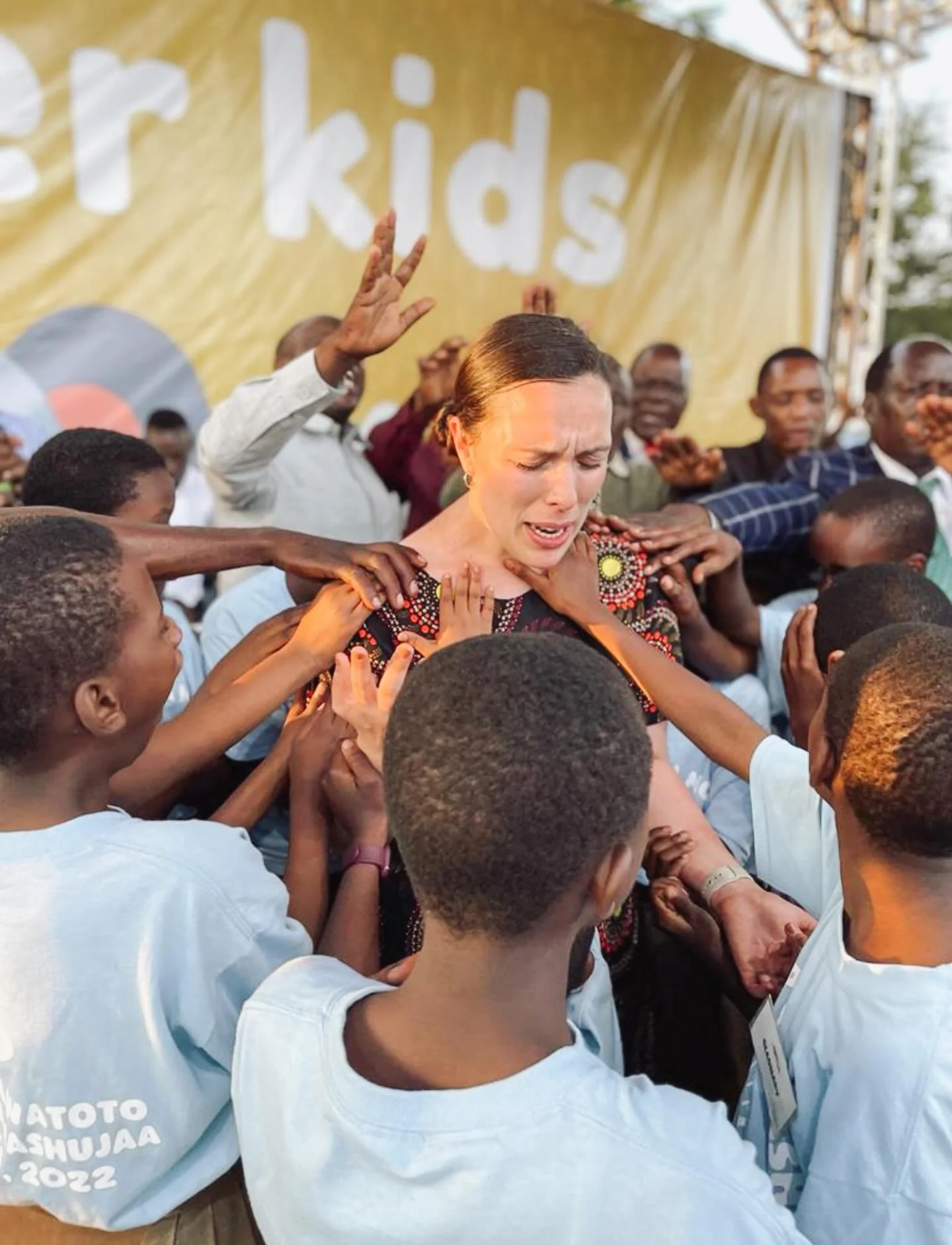A moment from our 2022 trip to Moshi, Tanzania 🇹🇿

We watched children gather around Lauren and pray over her, boldly, confidently, without hesitation. They didn&rsquo;t overthink their words or doubt whether God would hear them. They simply believ