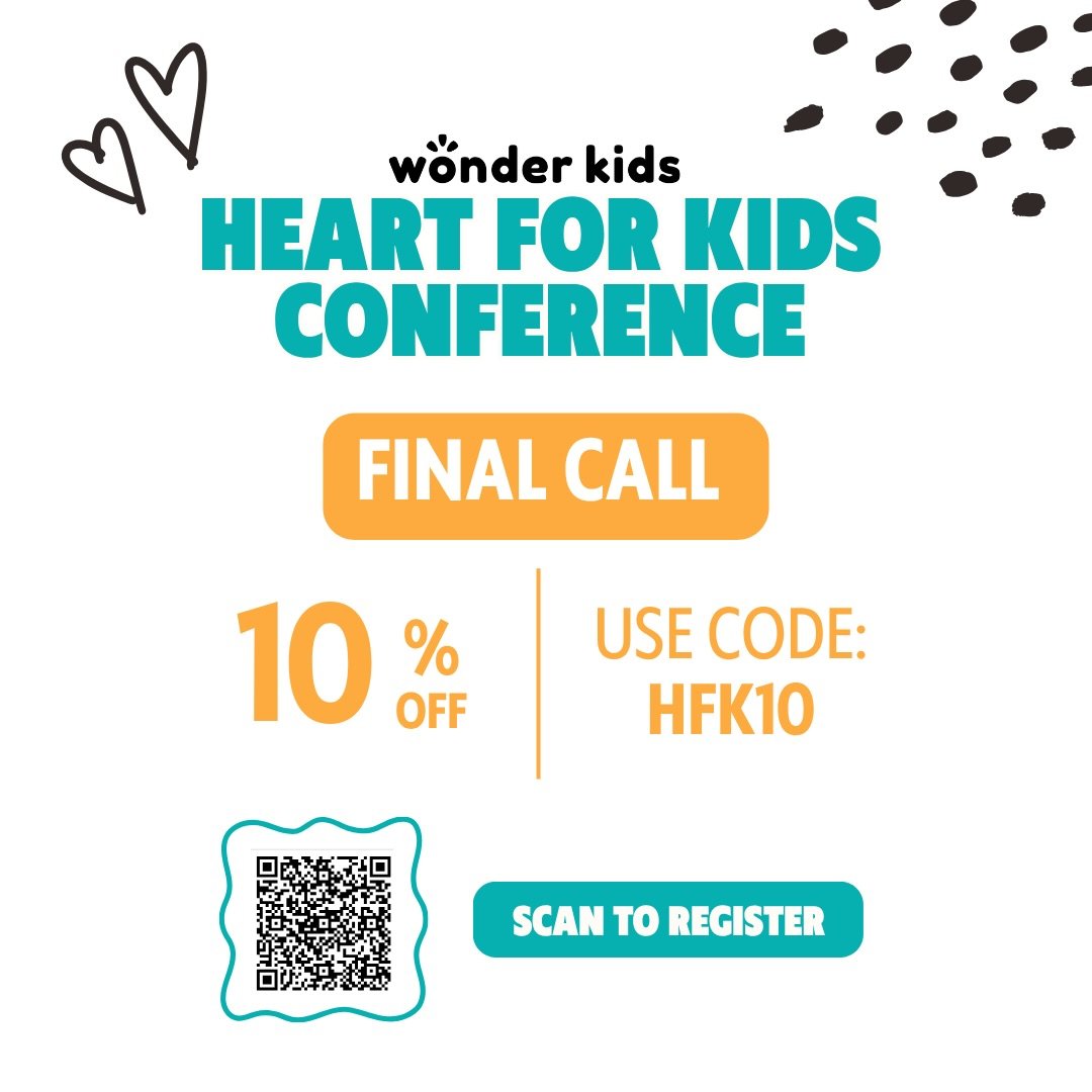 This is your last chance to register for our conference on May 1st &amp; 2nd and we&rsquo;re giving you 10% OFF to make it even easier to join us 🙌

If you love kids and have a heart for the next generation, this weekend is for YOU 💛

✨ Friday nigh