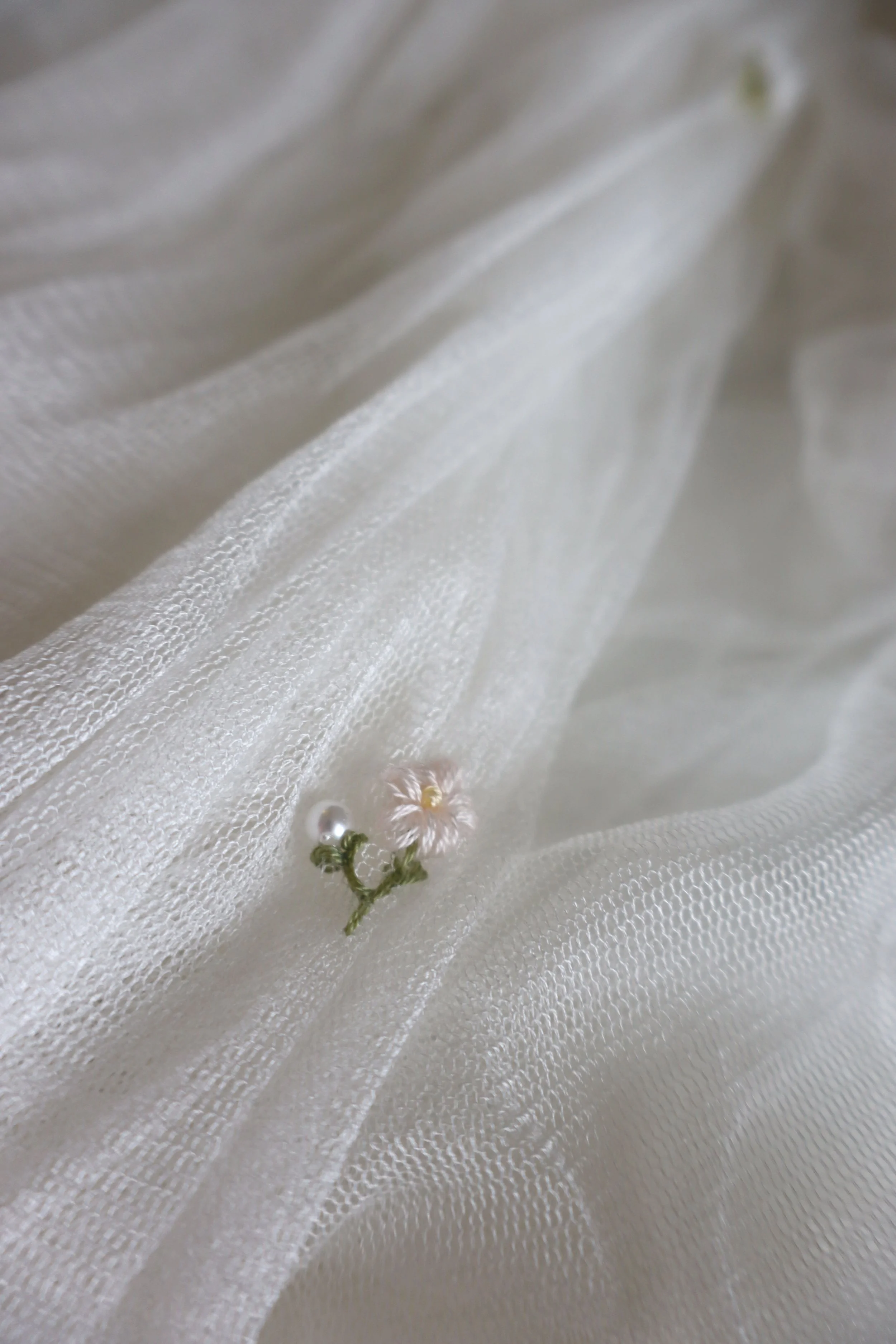 cathedral length french silk veil with pearls