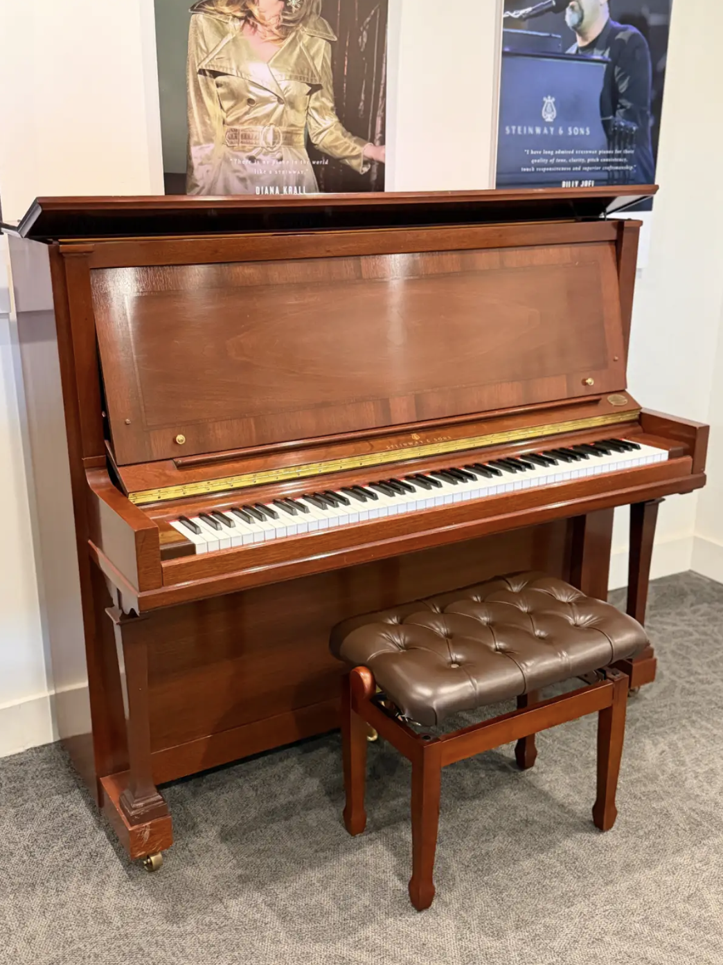 Steinway K52 Crown Jewel in Mahogany finish. A Wonderful opportunity to own a a Steinway upright at a fraction of what they cost new. Enjoy the best handbuilt upright piano money can buy - the sound and touch will amaze you!
Visit soon before it's go