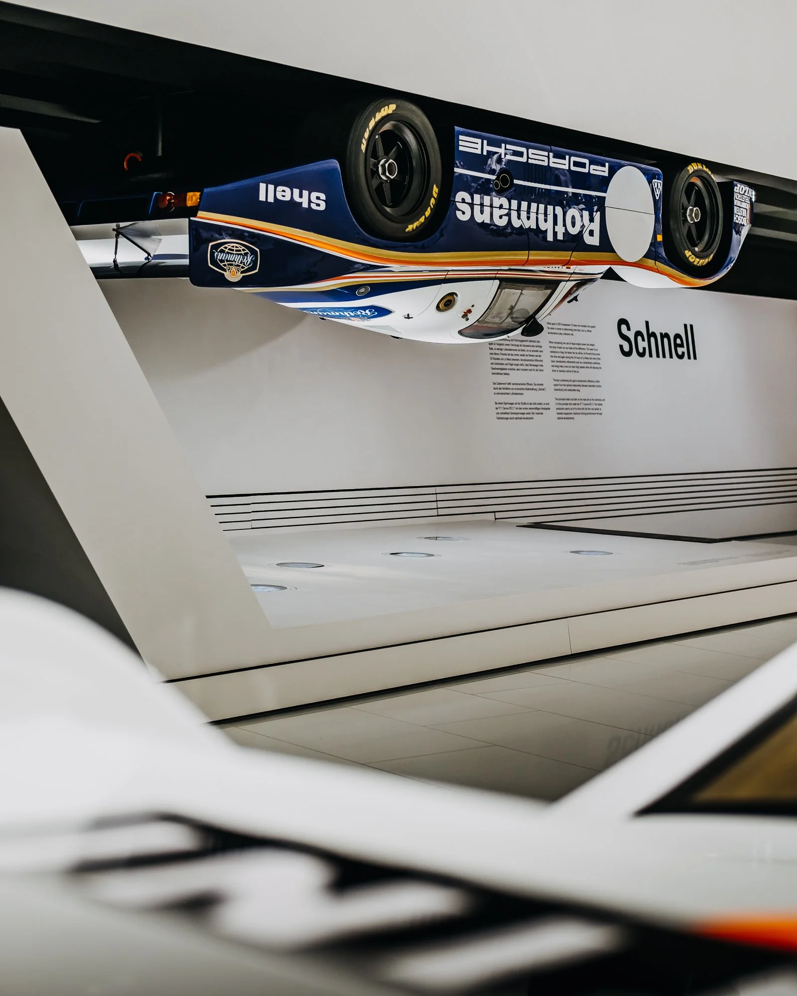 Porsche Museum Upside Down Car Hanging