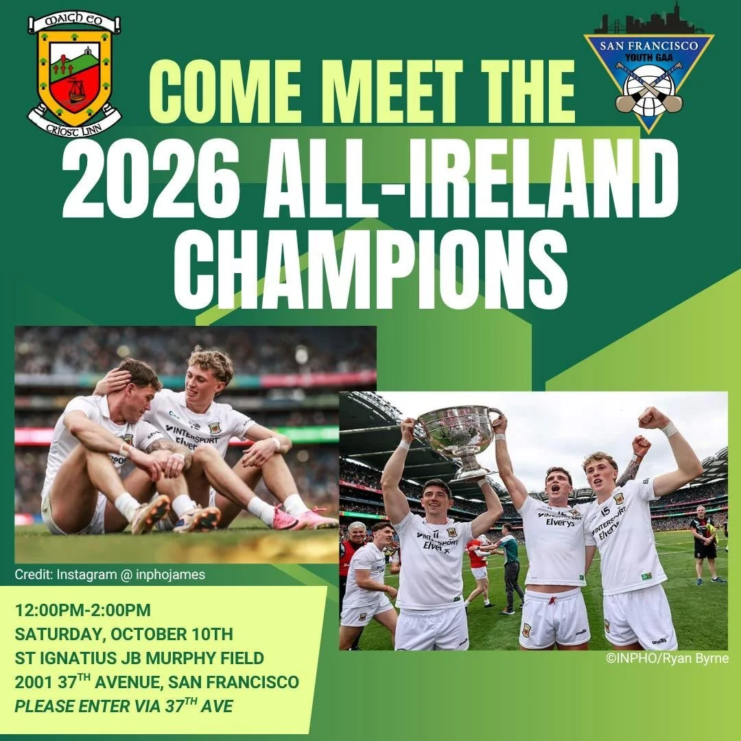Come meet Kobe McDonald and Jordan Flynn, the All-Ireland Football Champions, and take photos with the Sam Maguire Cup! Kobe and Jordan were on the
2026 Mayo Senior Football Team that brought the Sam Maguire Cup back to Mayo for the first time in 75 