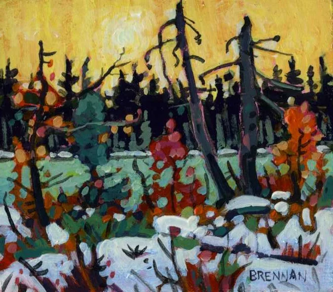 Mark Brennan Landscape In Gold, 2026 acrylic 4x4.5 inches.jpg