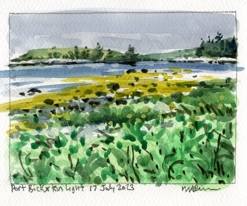 Port Bickerton Light, Guache 11.5x15cm Mark Brennan.jpg