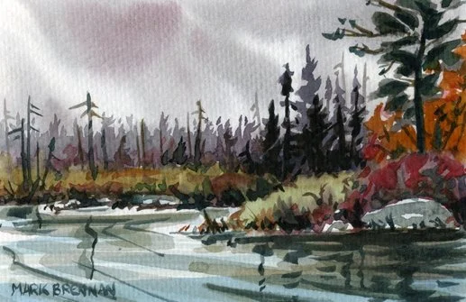 Sporting Lake Stream, October, Watercolour 9x13.5cm Mark Brennan.jpg