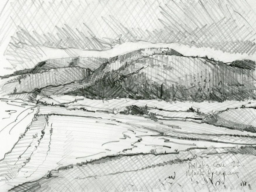 Pollets Cove, Mark Brennan, graphite on paper 2022 aprox 13.5x19cm.jpg