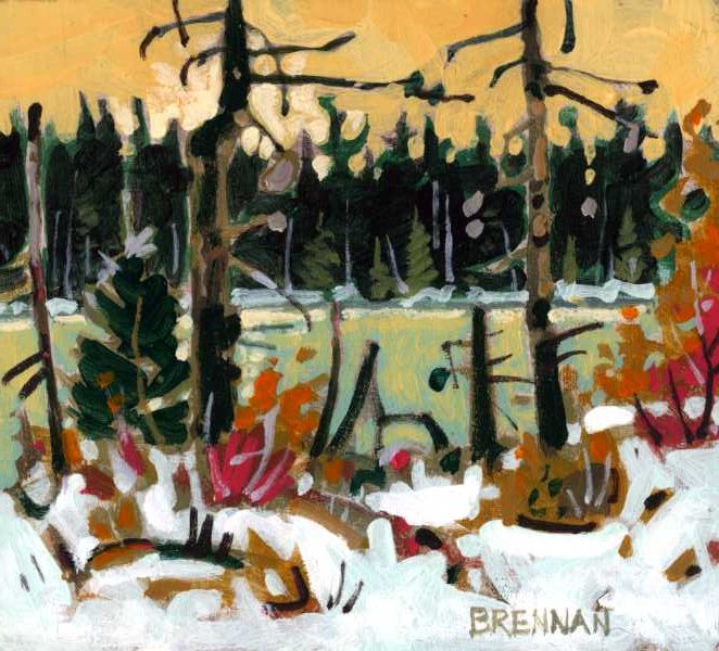 Winter Silence, Keji National Park 4x4.5 inches 2025 acrylic.jpg