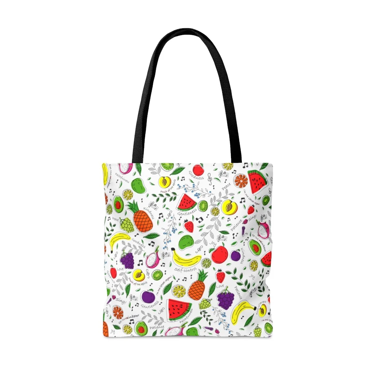Musical Fruit Pattern Tote Bag — One Great Vegan
