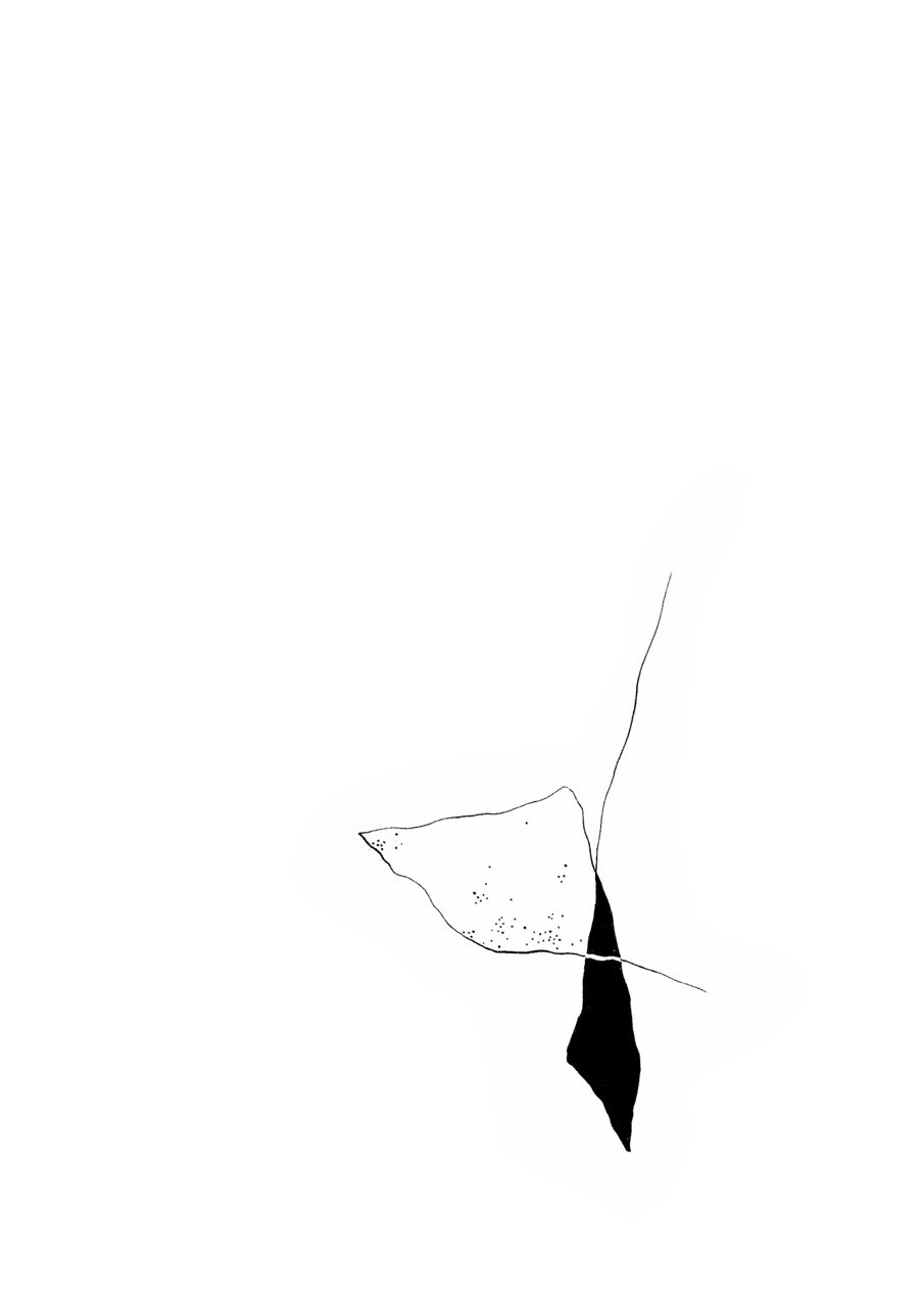 Abstract black and white minimalist line drawing .