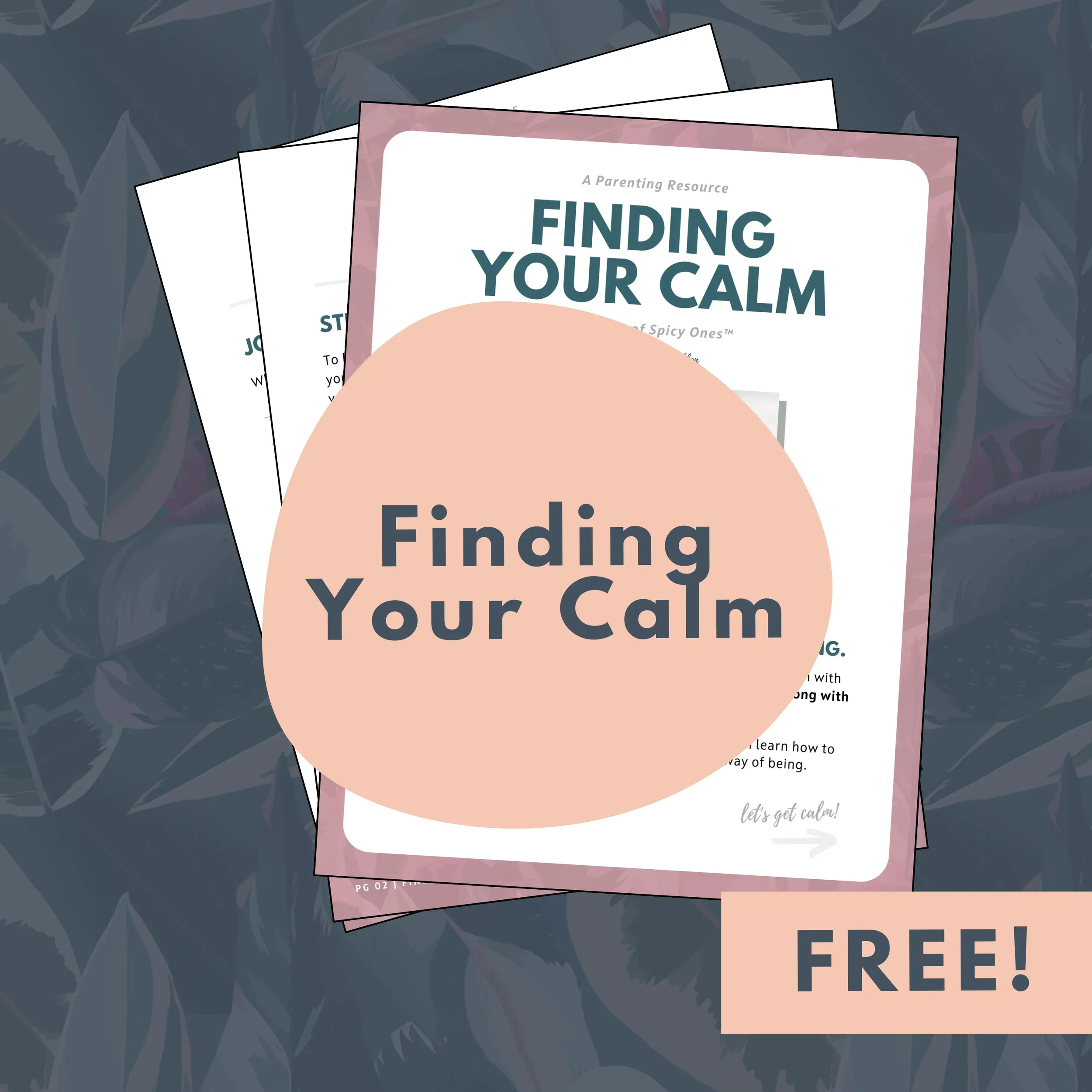 Finding Your Calm PDFs with word Free over them
