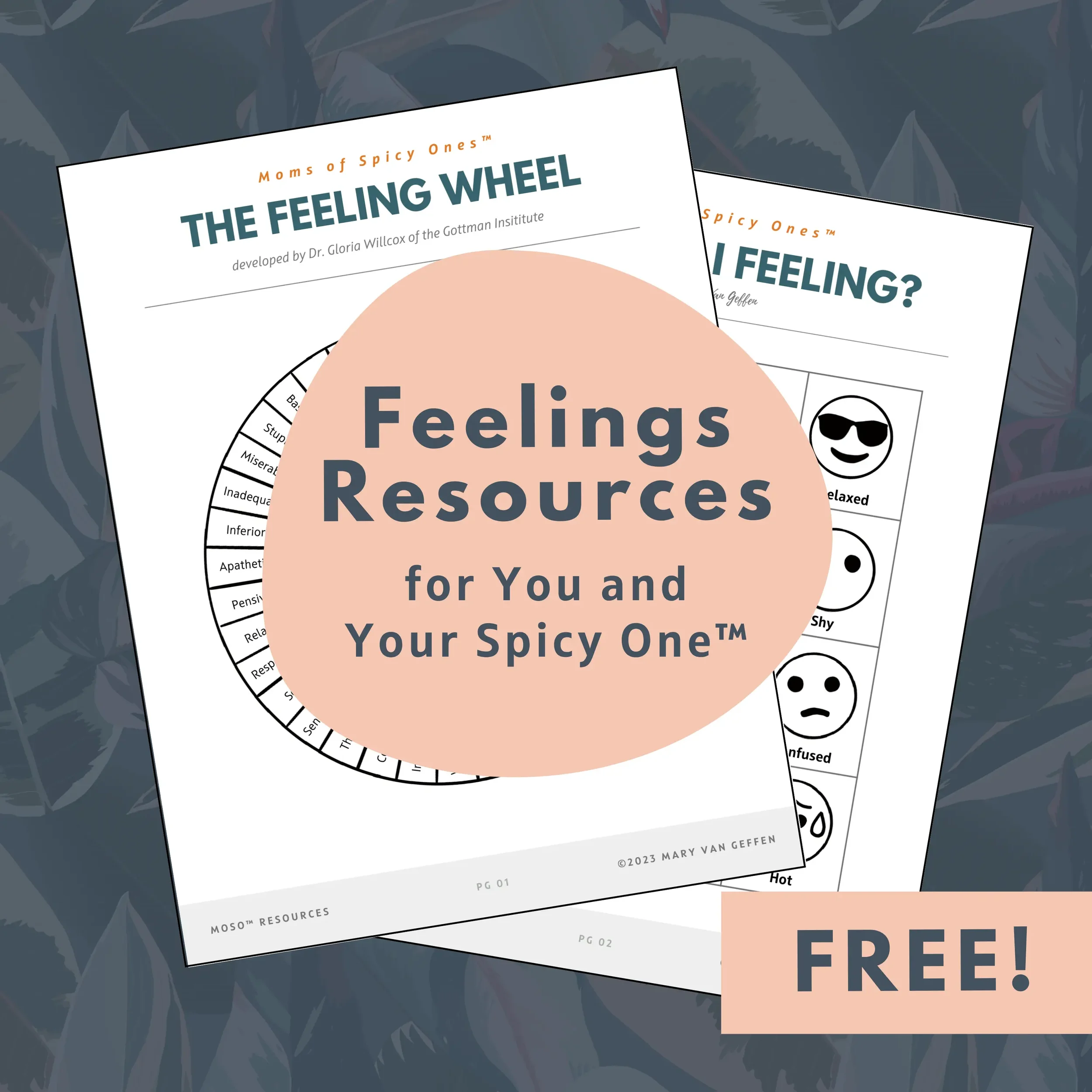 Feeling Resources PDFs with word Free over them