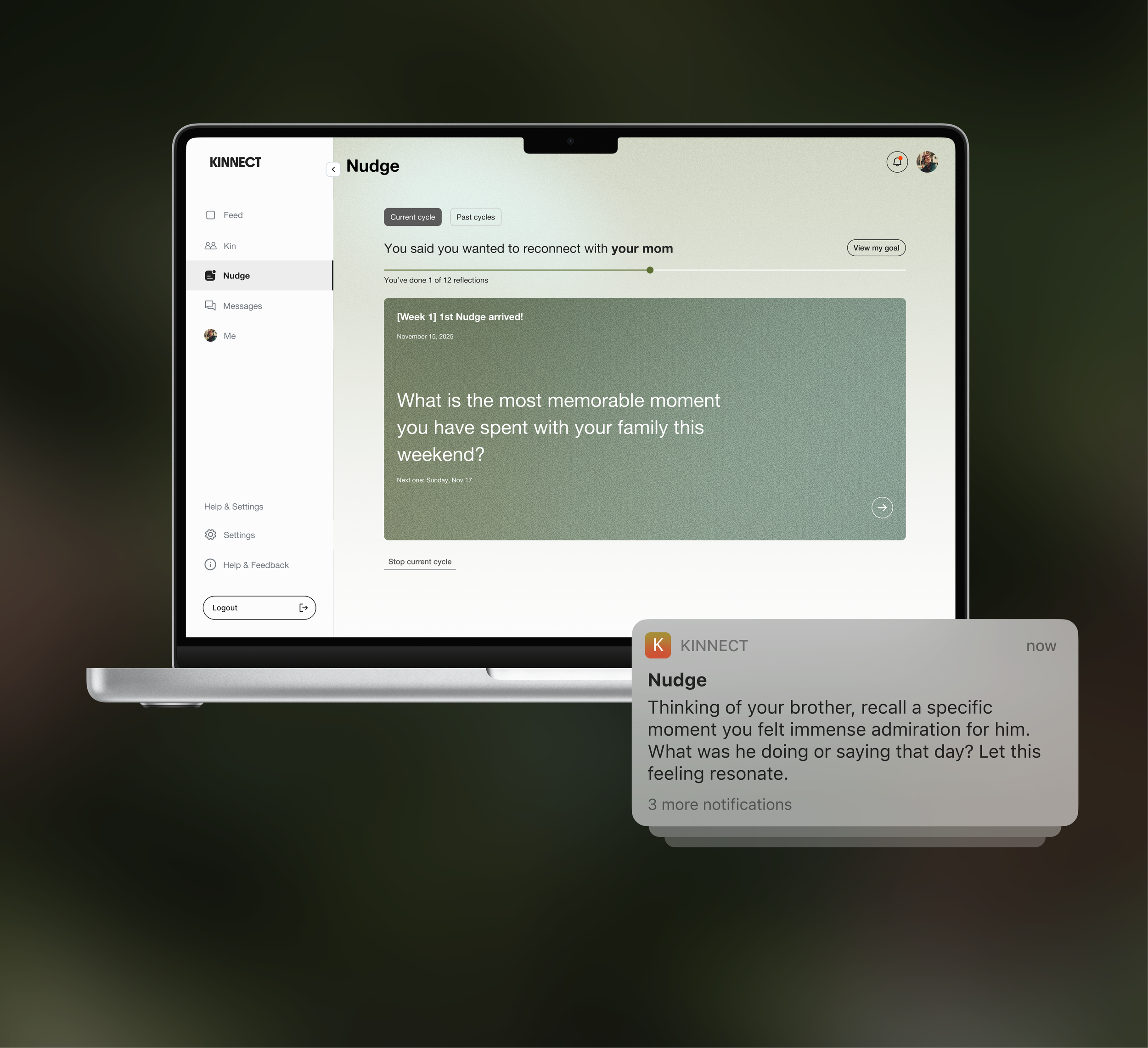 Kinnect · Nudge feature
