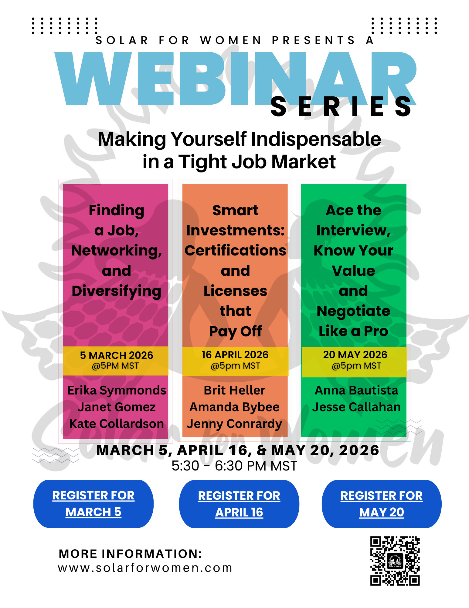 Solar for Women Webinar Series Spring 2026