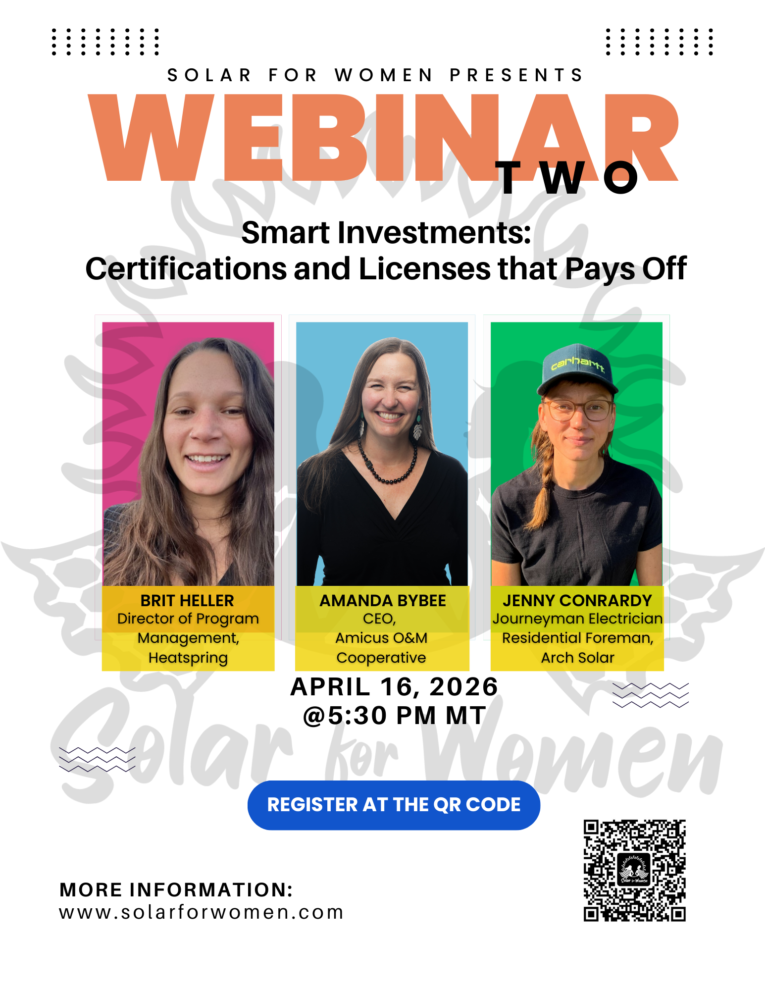 Solar for Women Webinar Series  #2 - Smart Investments: Certifications and Licenses That Pay Off