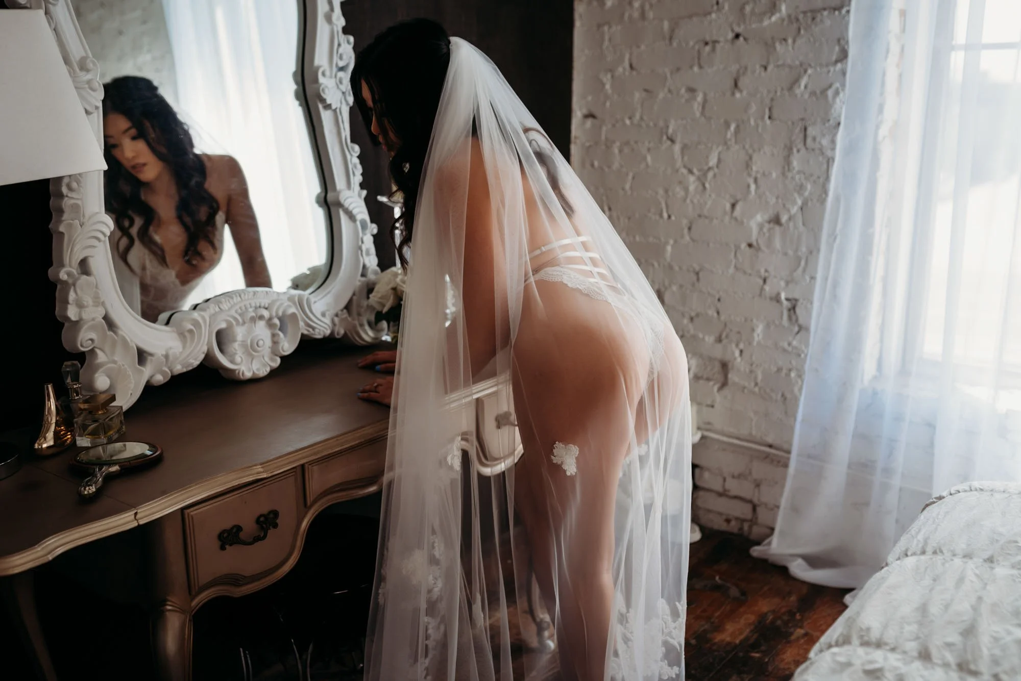 Boudoir client at the Blushed Boudoir studio in downtown Salt Lake City, Utah