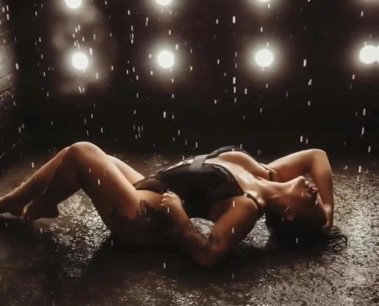 Boudoir session in the Rain Room at Blushed Boudoir, a Salt Lake City boudoir photography studio