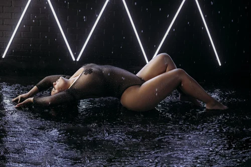 Rain Room boudoir set with falling water, Salt Lake City